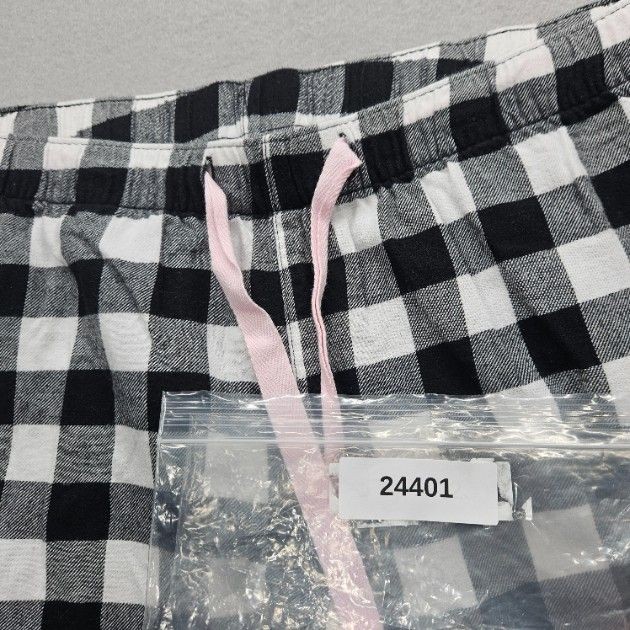Old Navy Women Size Large Black White Checkered Pants Lounge Drawstring