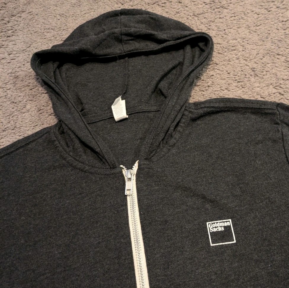 Bella + Canvas Goldman Sachs Engineers Full Zip Employee Gray Hoodie Men’s Small
