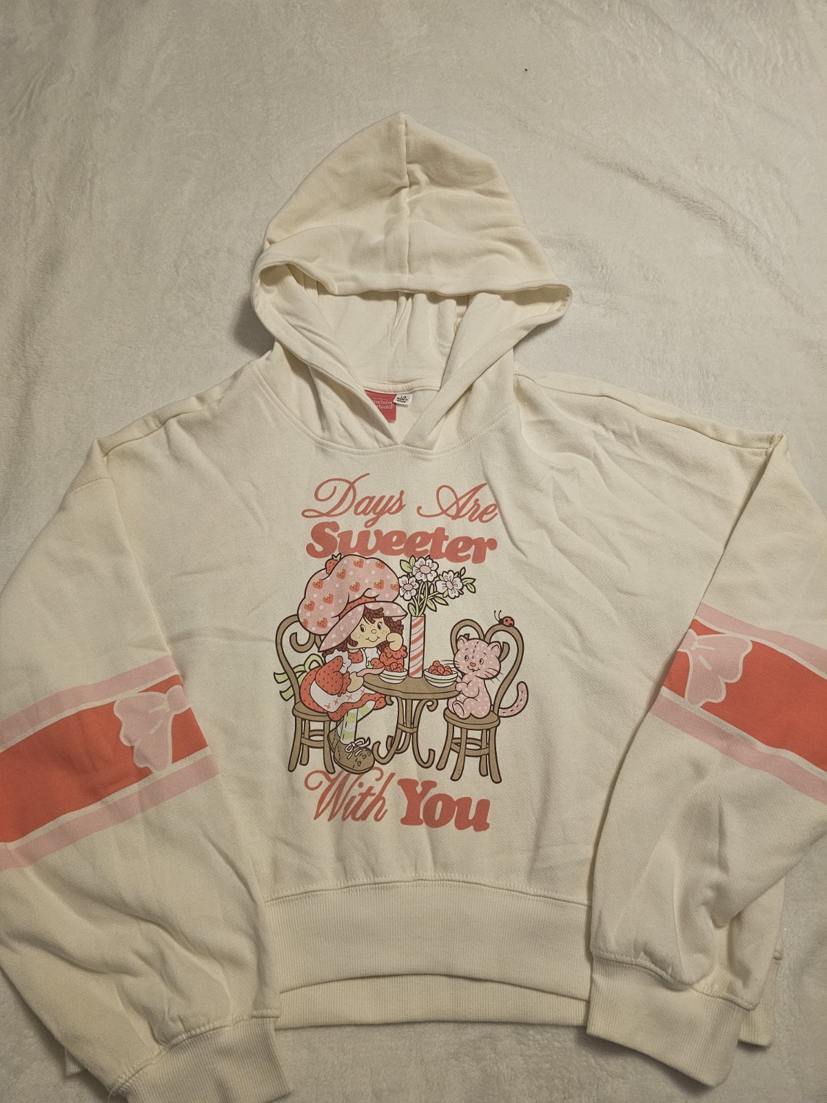 Strawberry Shortcake Womens Pullover Hoodie Days Are Sweeter Size L(12-14) NWT