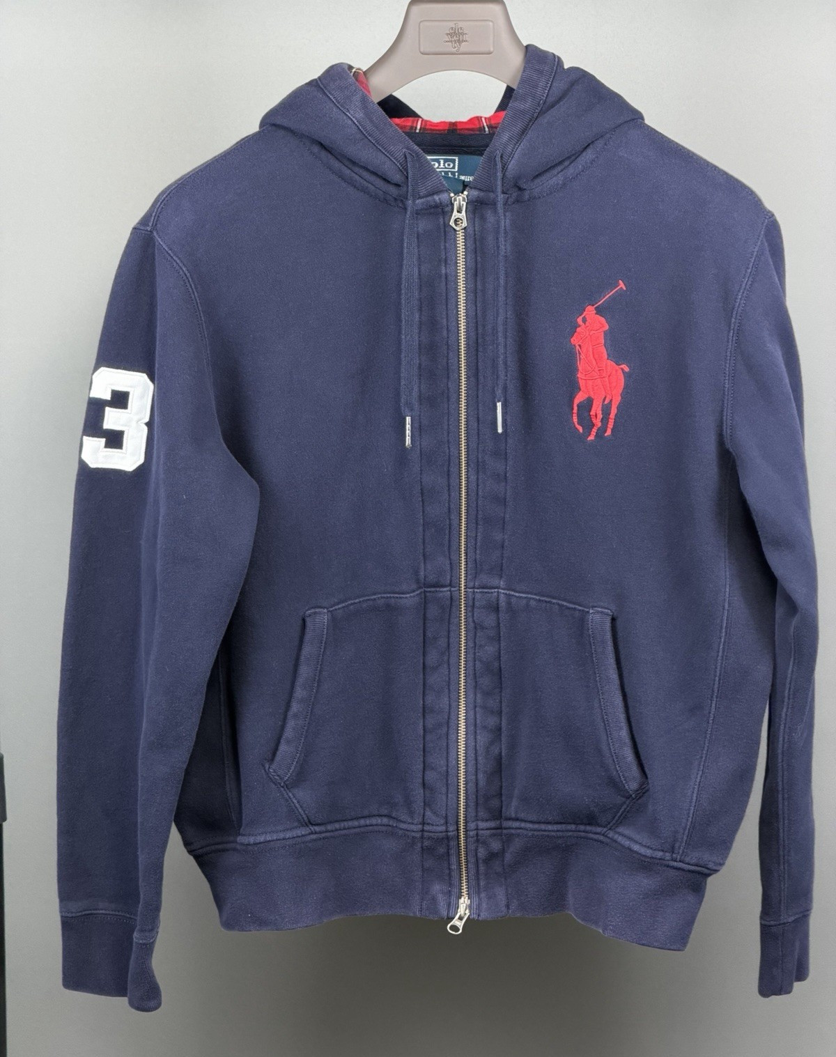 Polo Ralph Lauren Men’s Full Zip Hooded Hoodie Embroidered Polo Pony Blue L