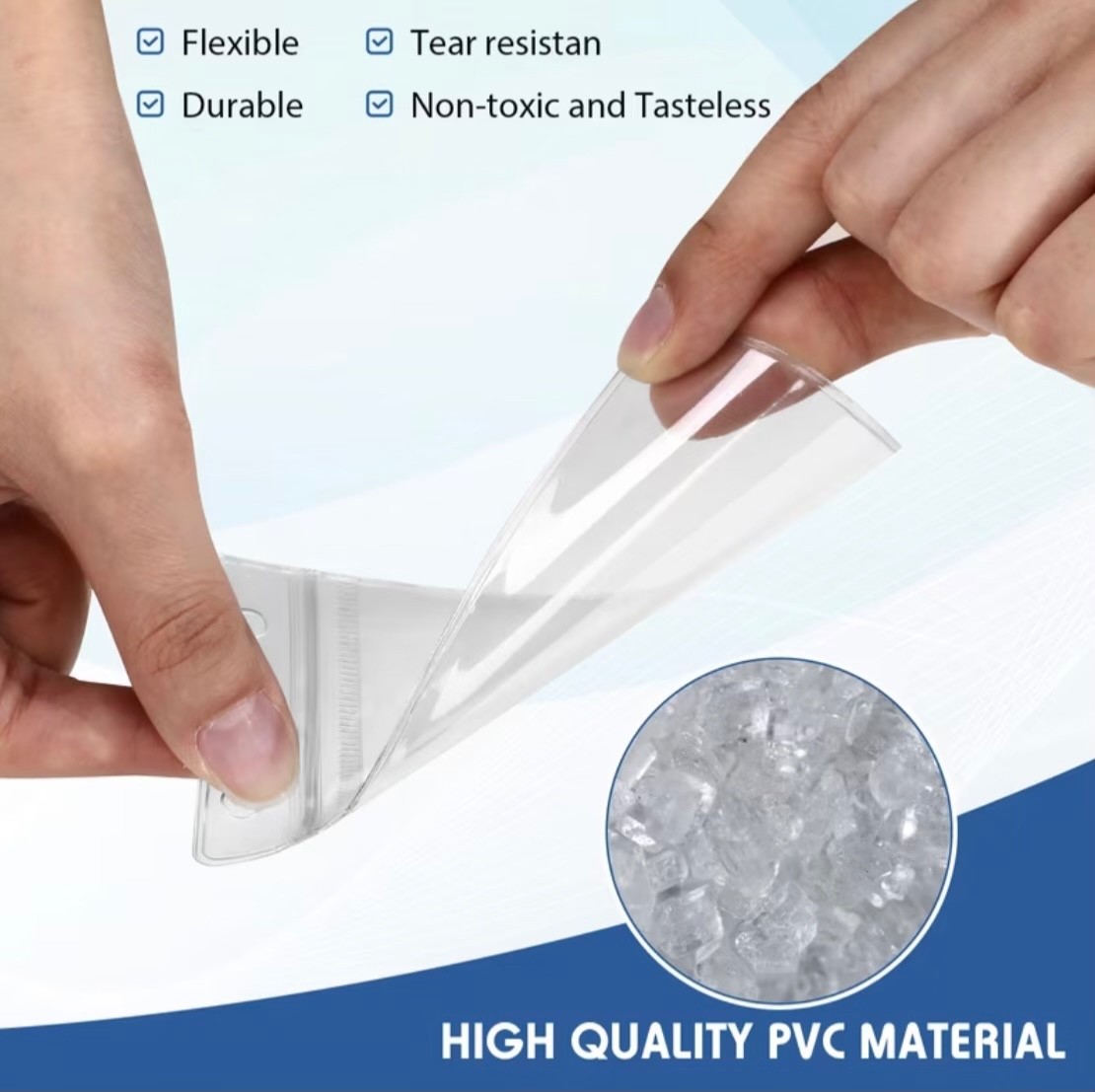 1 Pack – Vertical Clear Soft ID Badge Holder Sleeve Waterproof Resealable Nurse