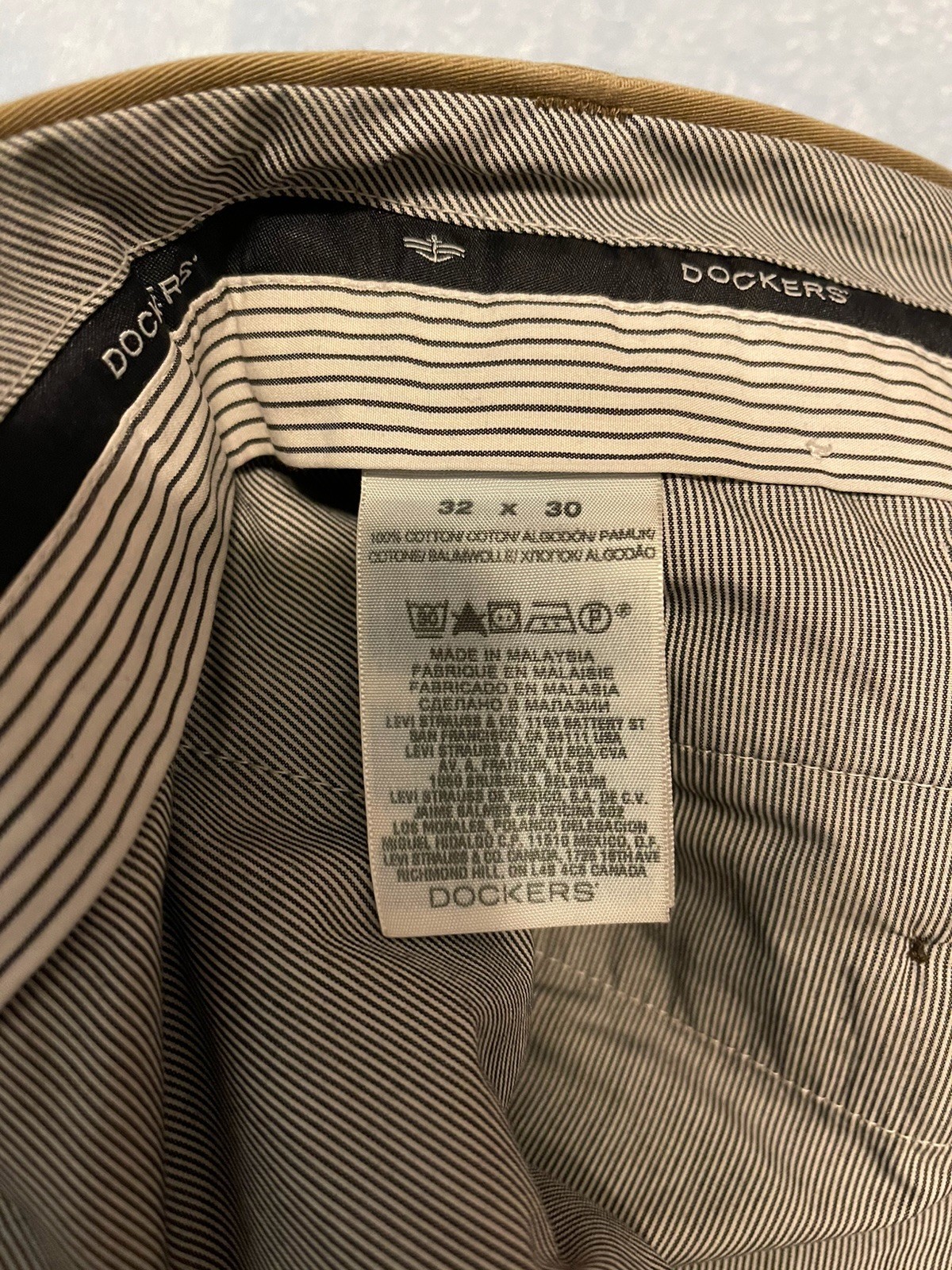 DOCKERS D3 CLASSIC FIT 32×30 TAUPE BROWN MENS STRAIGHT FRONT DRESS PANTS COTTON