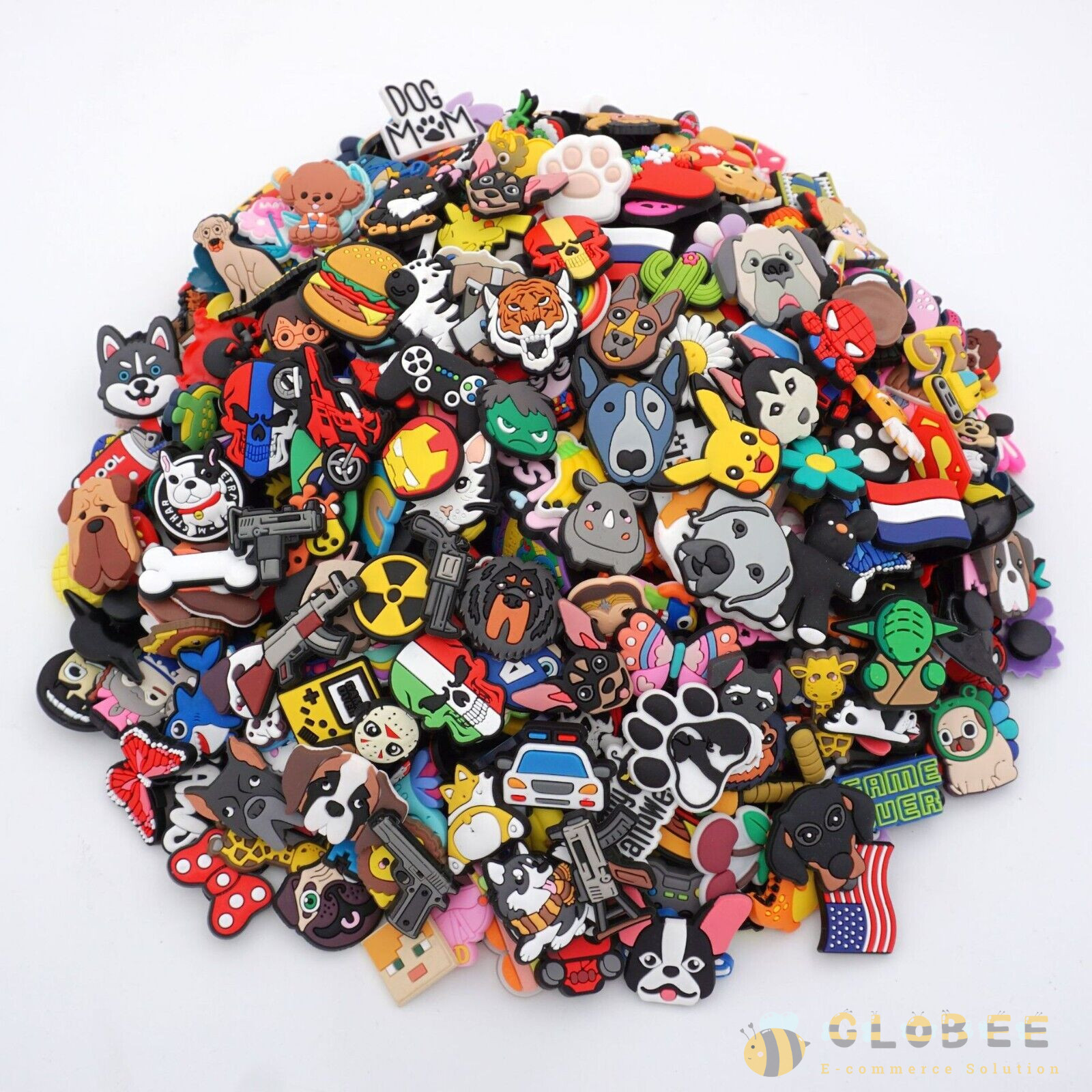 Lot of 100 PCS Random Different Clip Shoe Charms for Shoe Decoration Lovely Cool