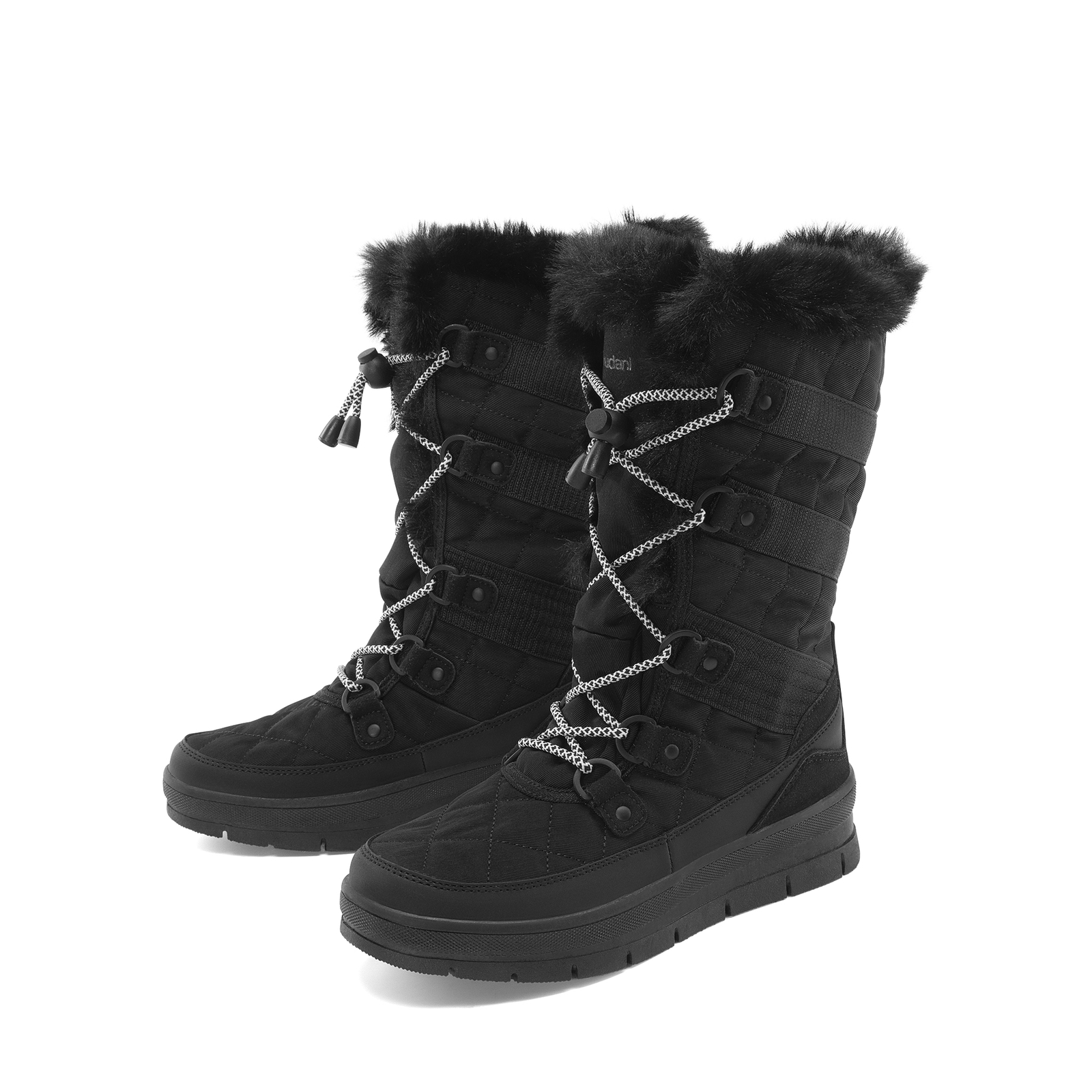Women Snow Boots Classic Fur Lined Lace up Mid Calf Outdoor Indoor Ski Boots