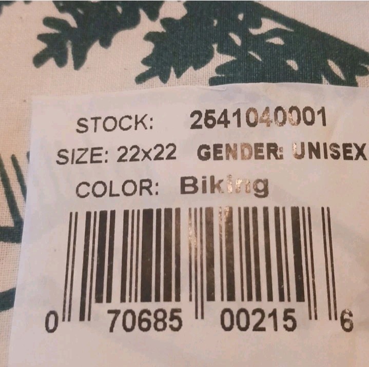 Carolina mfg Biking Graphic Bandana, OneSize, Green & White.