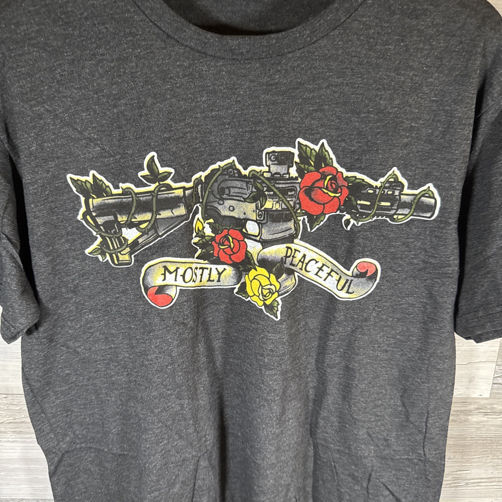 Black Rifle Coffee Mostly Peaceful T Shirt Mens Size XL Black New