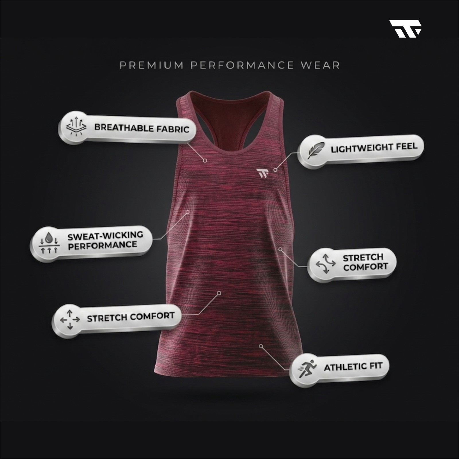 Men’s Gym Stringer Vest Tank Top Bodybuilding Muscle Workout Training Maroon