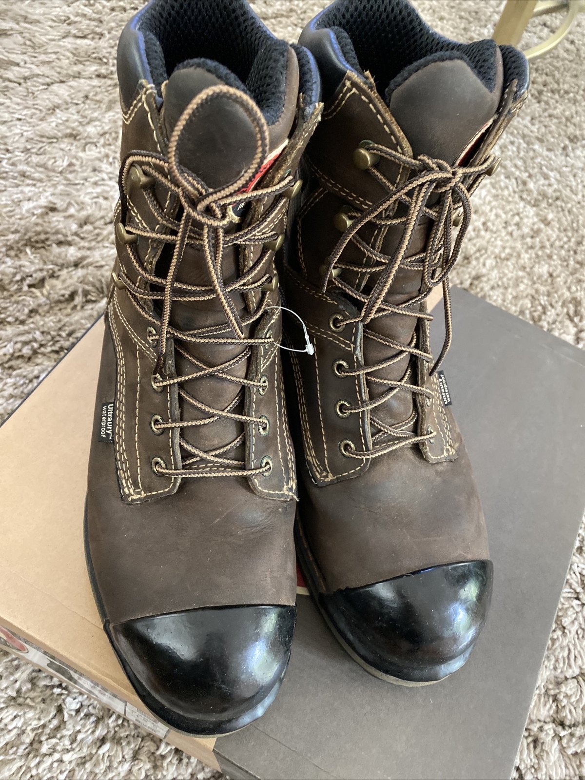 Red Wing Shoes Irish Setter Men’s 8” Lace-Up Soft Tuff Toe Boots Size 11.5M