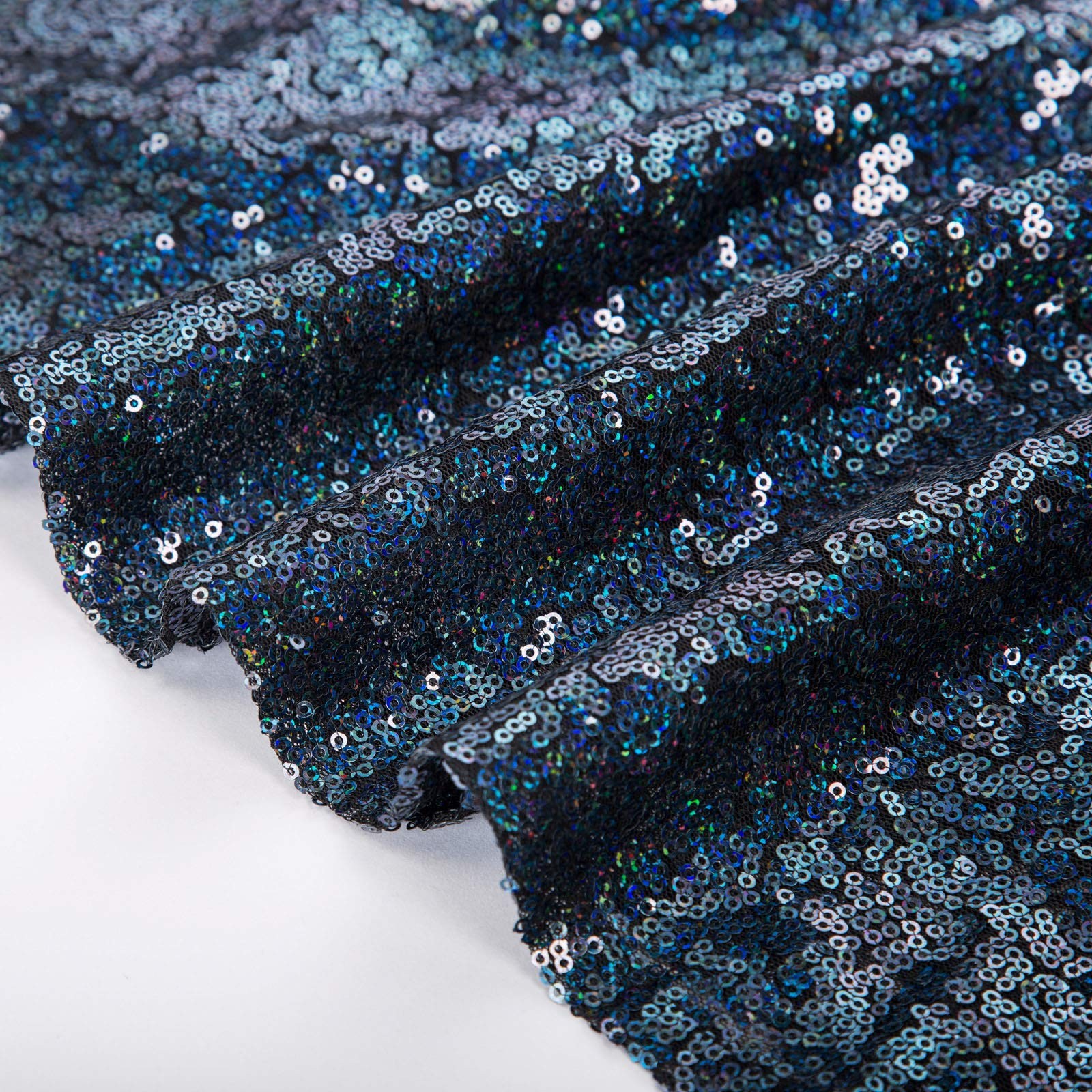 GRACE KARIN Fit & Flare Dress Blue-Green Sequin Sleeveless V-Neck A-Line Medium