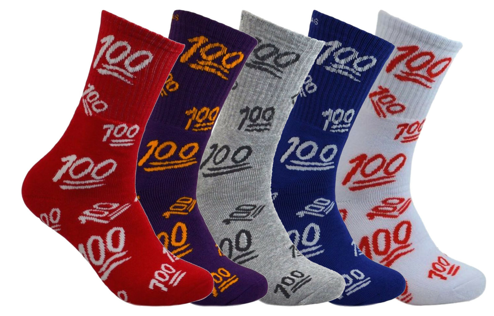 Perfect Performance 100 Score Athletic Sports Cushioned Unisex Daily Crew Socks