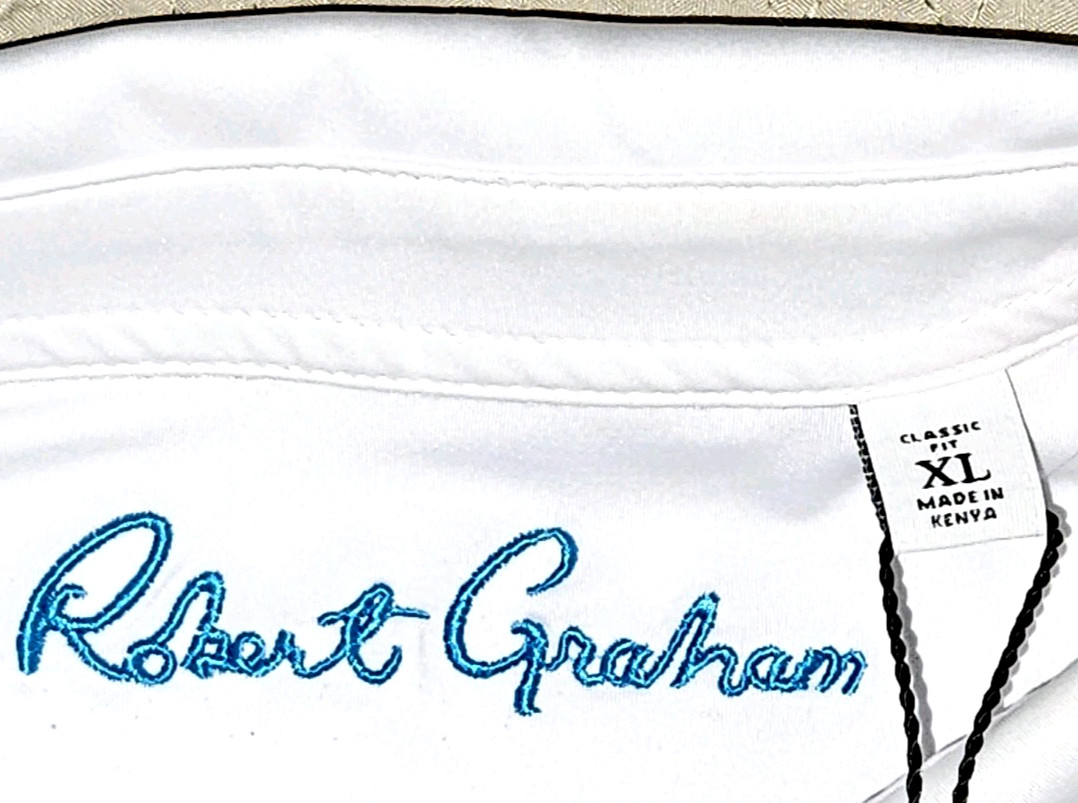 NEW ROBERT⛳️GRAHAM, MENS SIZE XL, MARTINI🍸TIME PERFORMANCE🌞UV⚪️POLO-MSRP$98.00