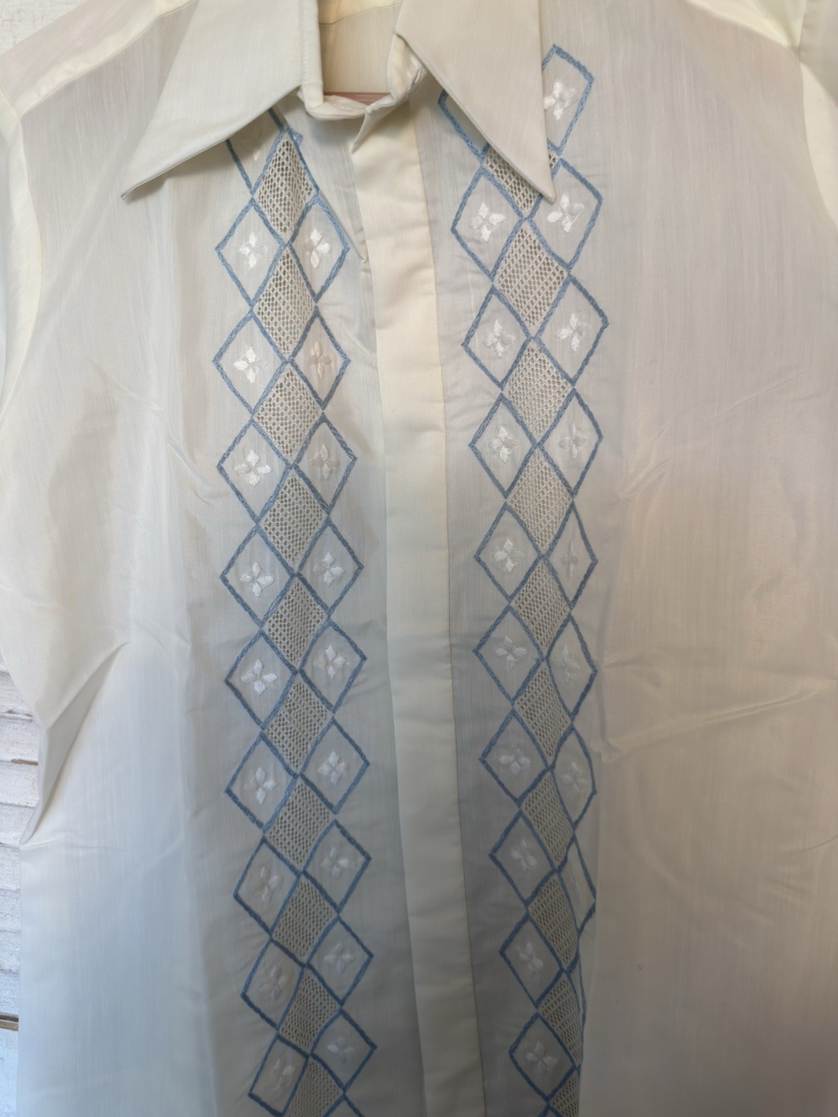 Vintage Goldman men’s Shirt Olongapo City Fine Tailor Military Souvenir’s 50’s