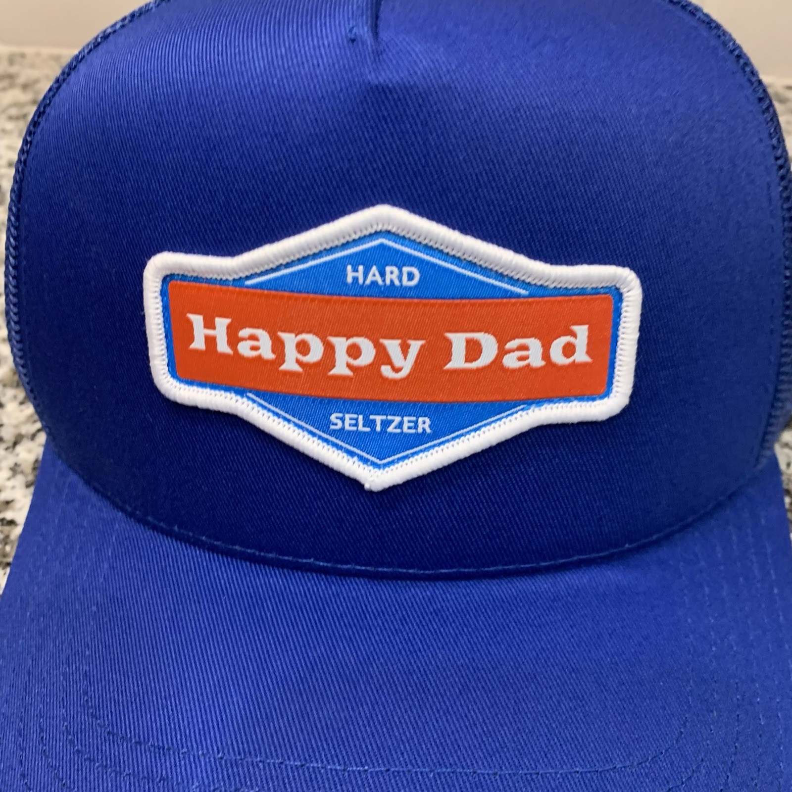 Happy Dad Hard Seltzer Trucker Hat Blue Mens Snapback Mesh Back BRAND NEW