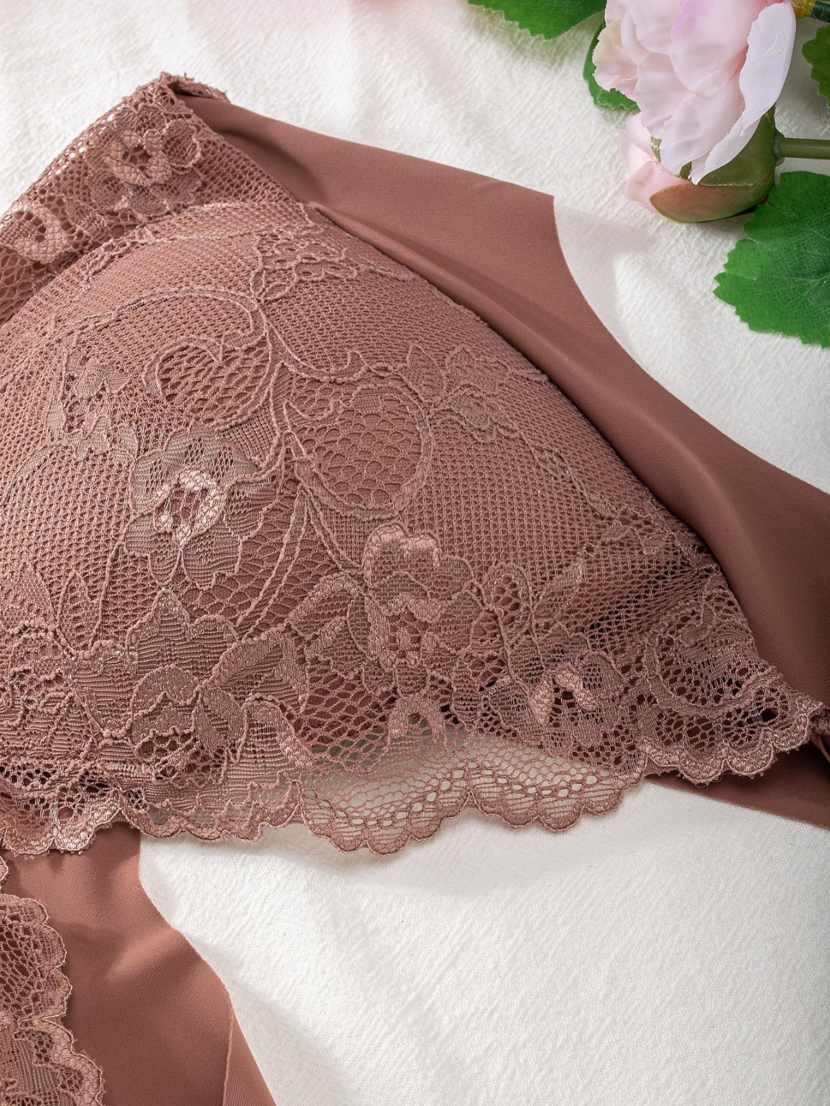6Pcs Front Closure Lace Wireless Bra Wide Strap Comfort Support Bralette