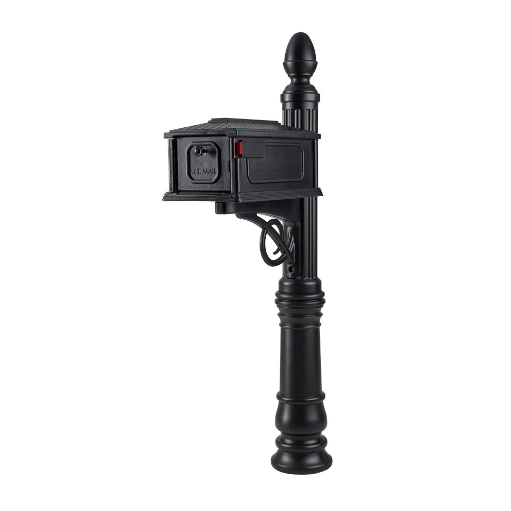 Architectural Mailboxes Stratford Plastic Standard Mailbox Black with Post|16035