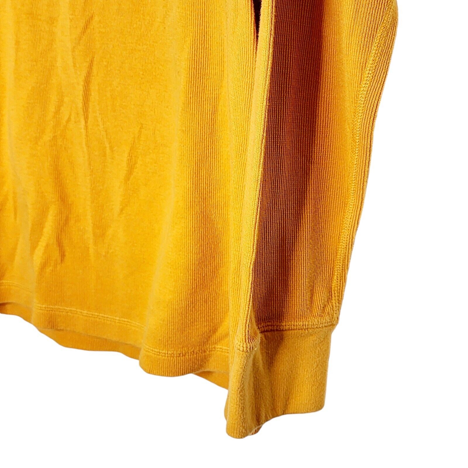 Duluth Trading Co Heritage Henley Ribbed Mock Turtleneck Yellow Gold Women’s S