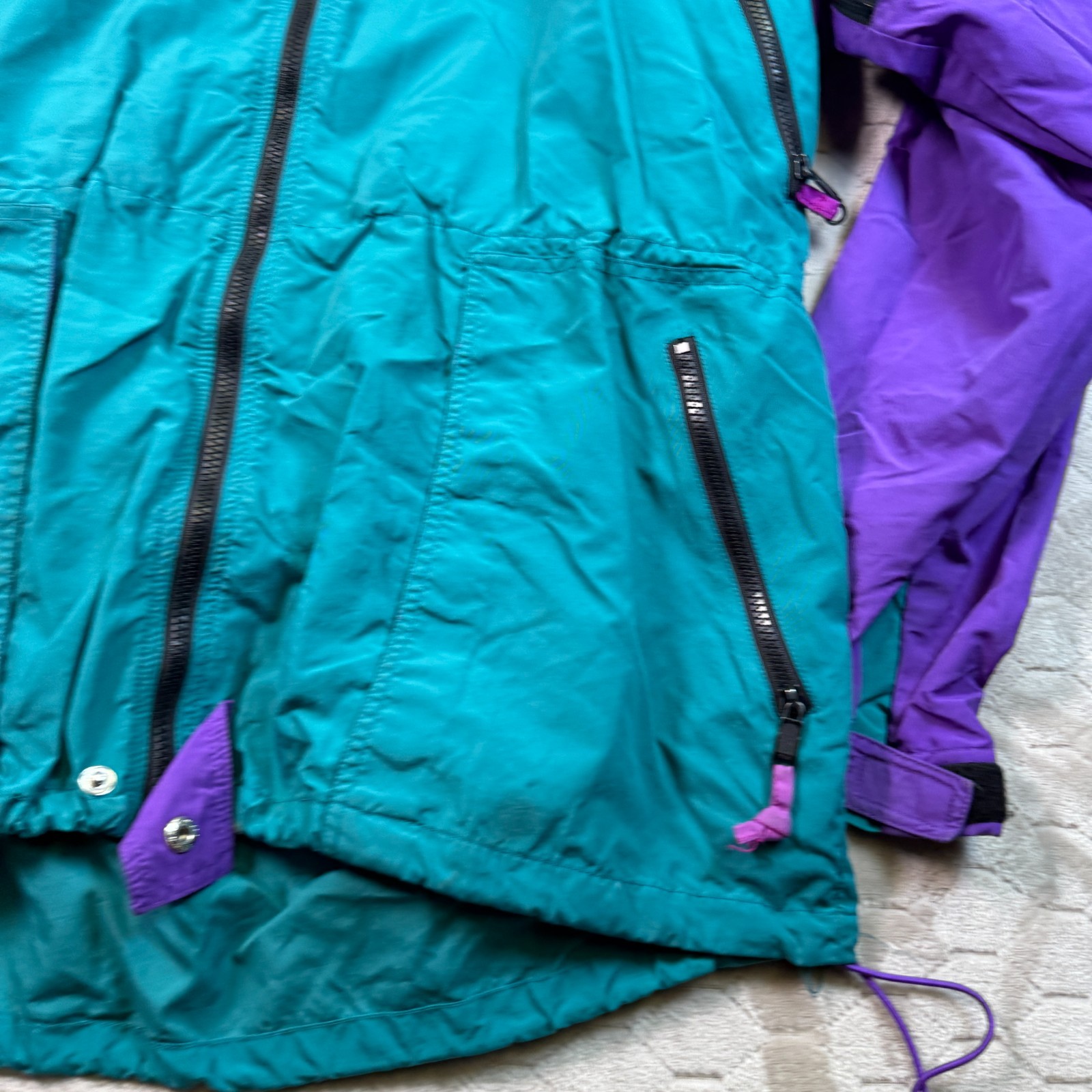VTG 80s 90s Windbreaker Multicolor Sierra Designs Hooded Nylon Jacket