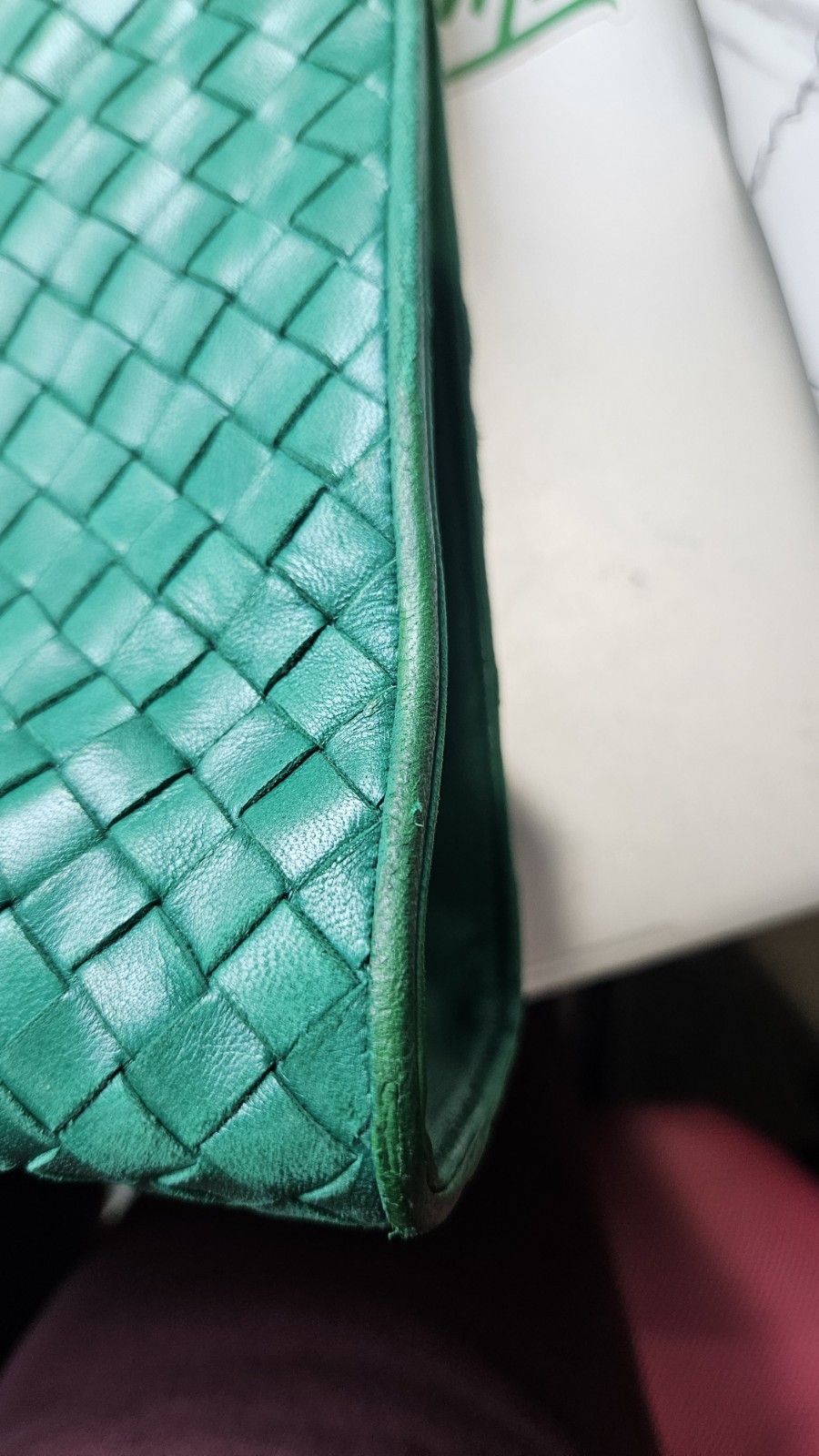 Vintage 90s Bottega Veneta Green Intrecciato Nappa Frame Bag