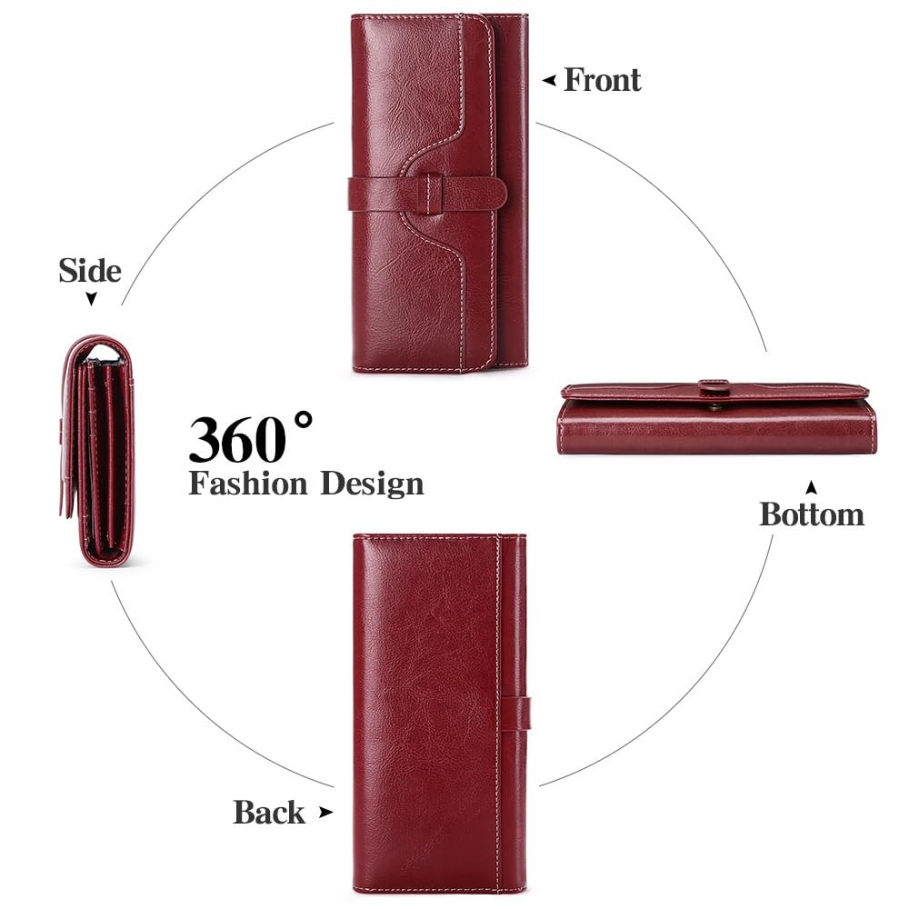 Wallets for Women Leather with RFID Blocking Trifold Credit Card Holder with …