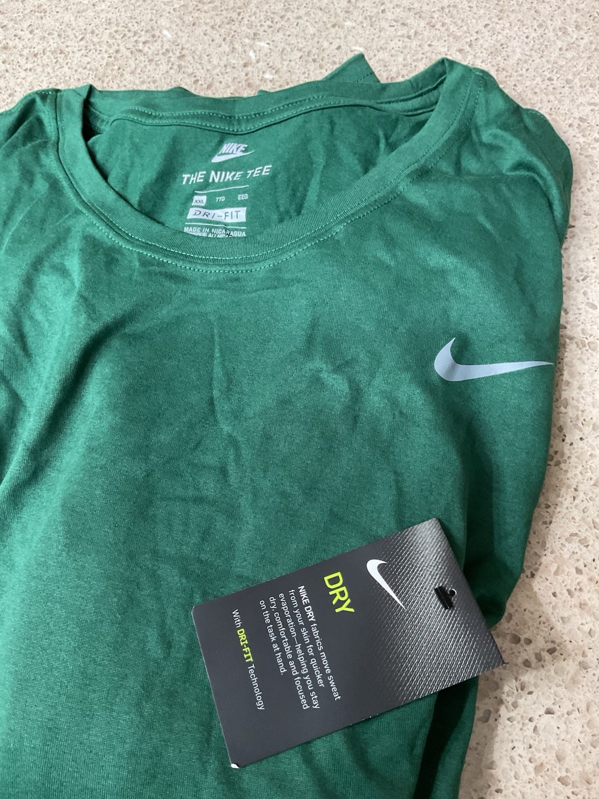 Nike Womens Nike TShirt Green Dri Fit Long Sleeve Sz XXL 48×28” New