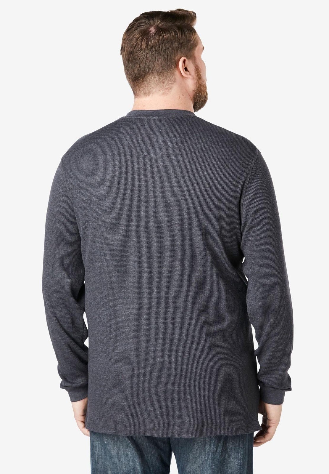 KingSize Men’s Big & Tall Waffle-Knit Thermal Henley Tee – Big – 7XL, Heather…