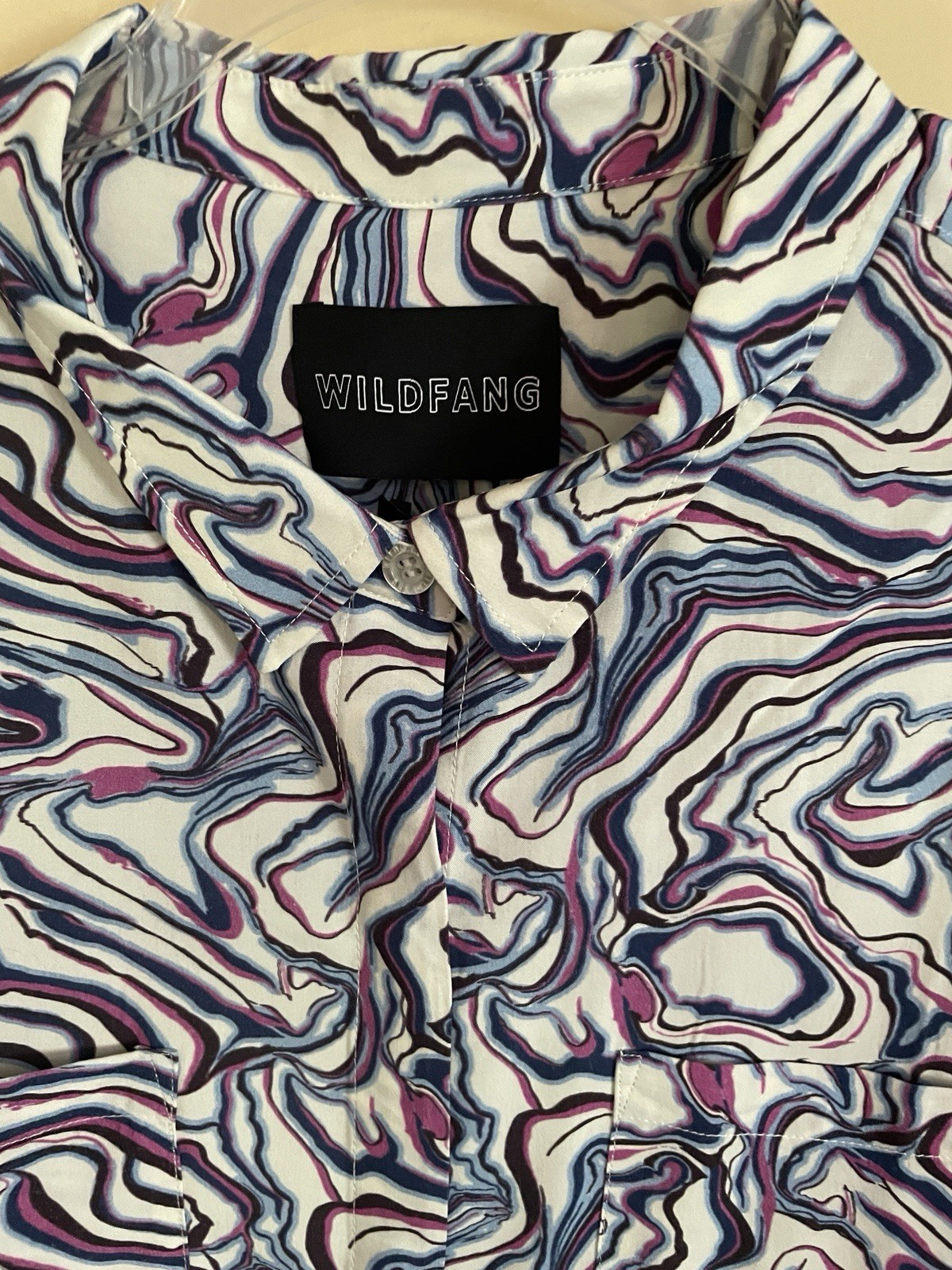 Wildfang The Empower Swirl Shirt Blouse Women’s XL Button up Short Sleeves NWT