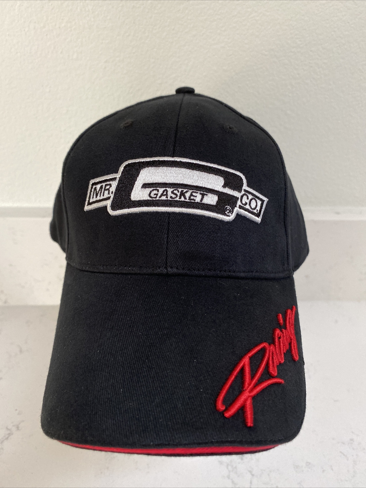 MR GASKET RACING Baseball Hat, Black, Embroidered Logo, Adjustable, 100% Cotton