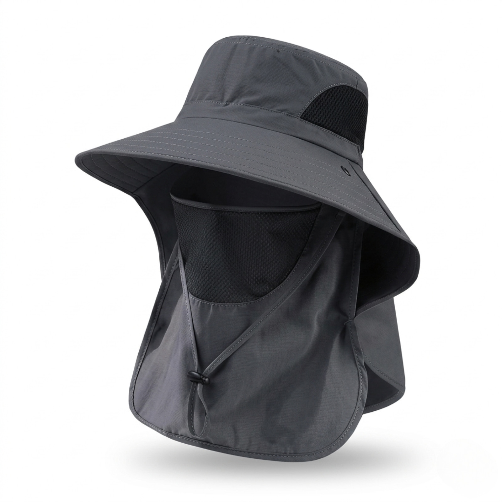 Sun Hat with Neck Flap Face Cover UPF 50+ Wide Brim Fishing Hiking Cap Men Women