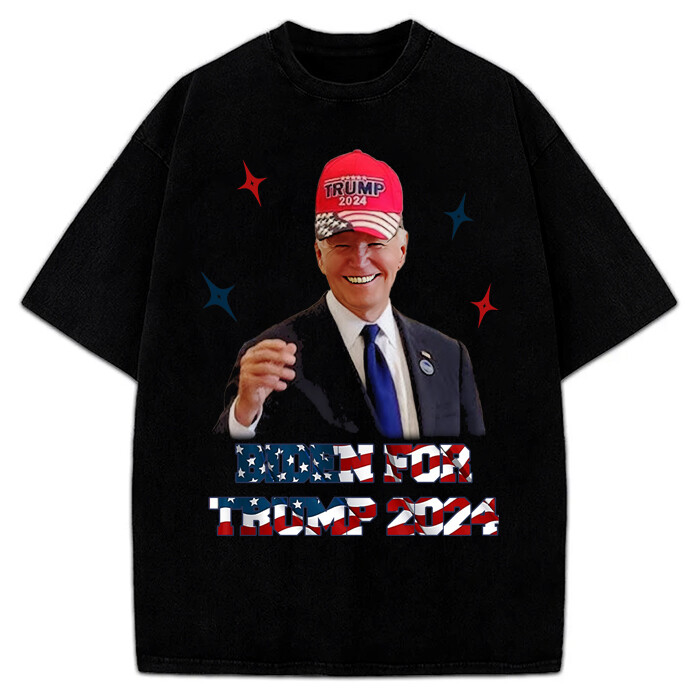 Biden For Donald Trump 2024 Maga Hat Funny Parody Custom Graphic T-Shirt