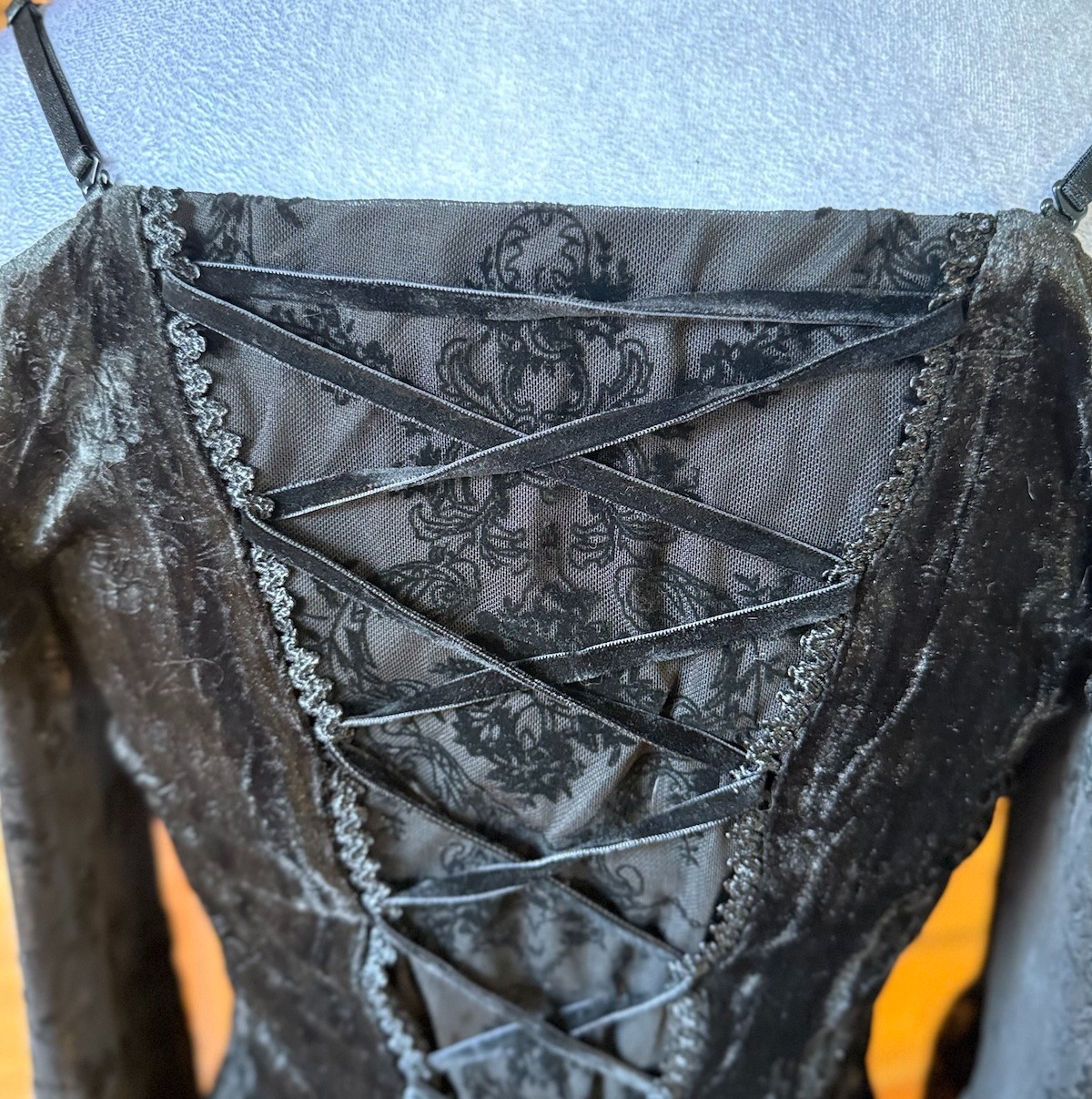 Dark In Love Gothic Victorian Dark Fairycore Black Rose Fairy Lace Mini Dress L
