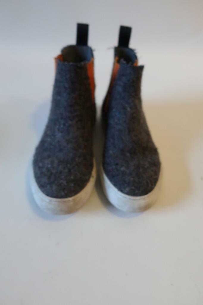 WOMENS MSGM CHARCOAL GREY ORANGE PLATFORM HIGH TOP SNEAKERS 37 US/7 *