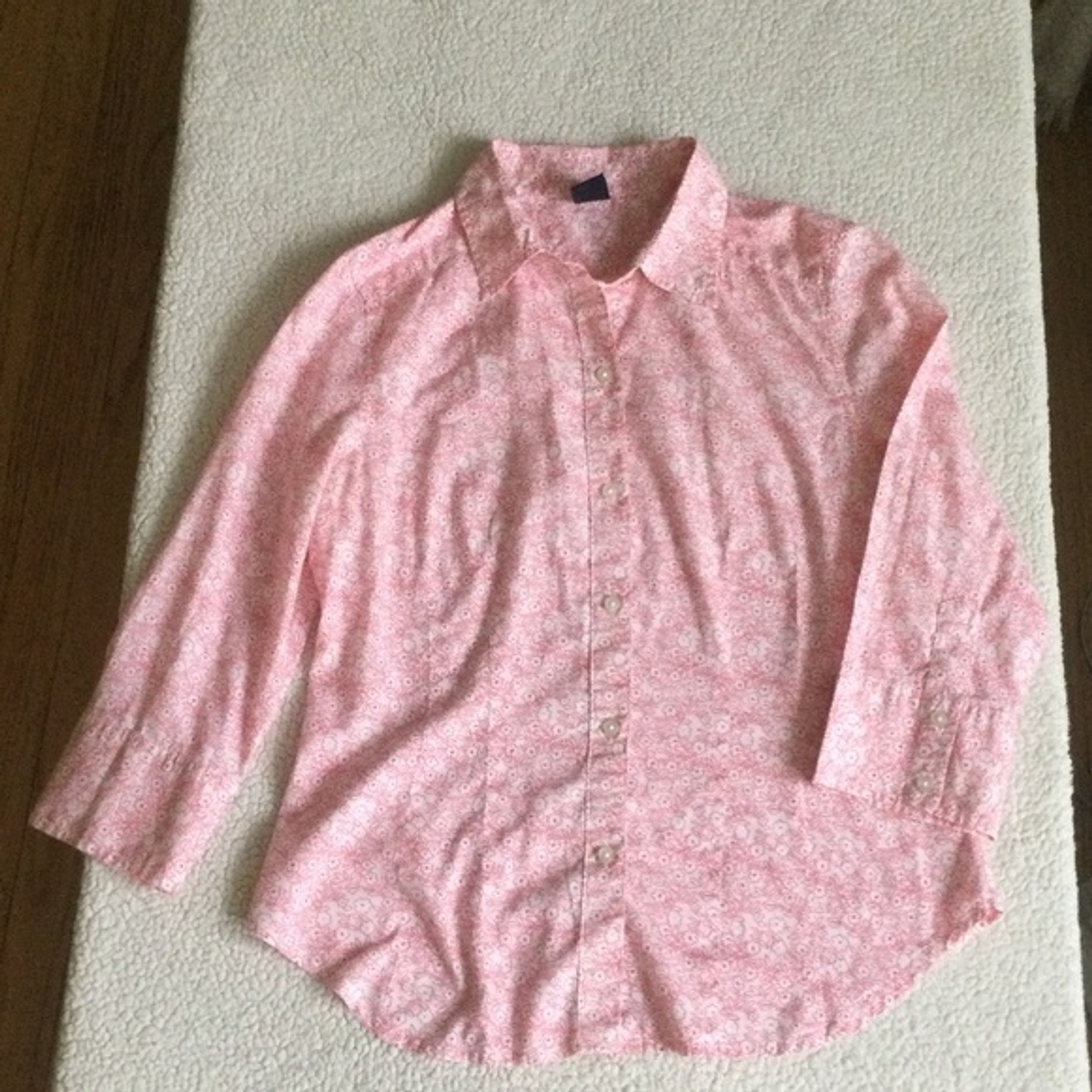 Vintage GAP Floral Button Down Shirt Pink White Y2K – Sz Small