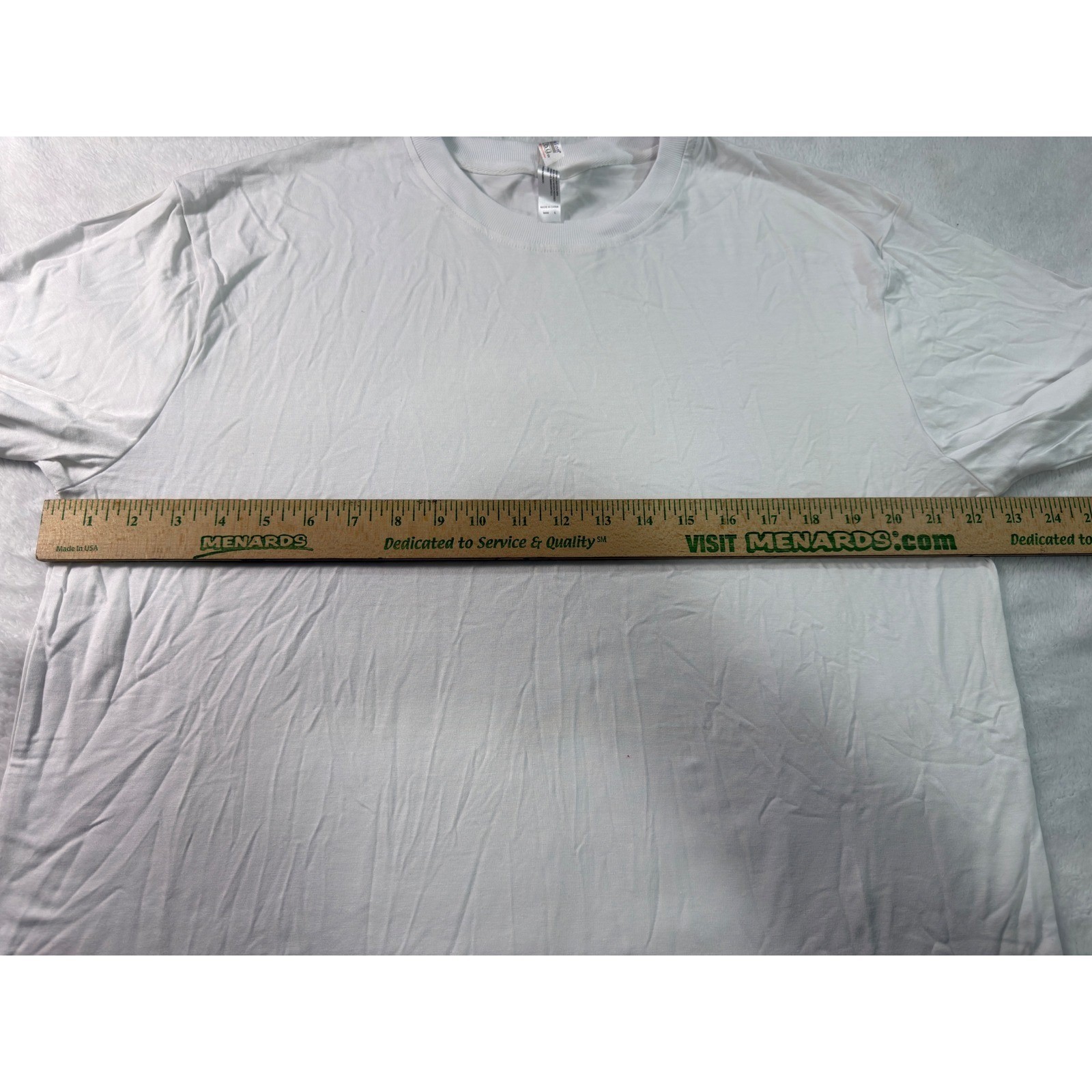 White Bamboo Cotton Blend Short Sleeve Crewneck T-Shirt Mens Large UPF 50+