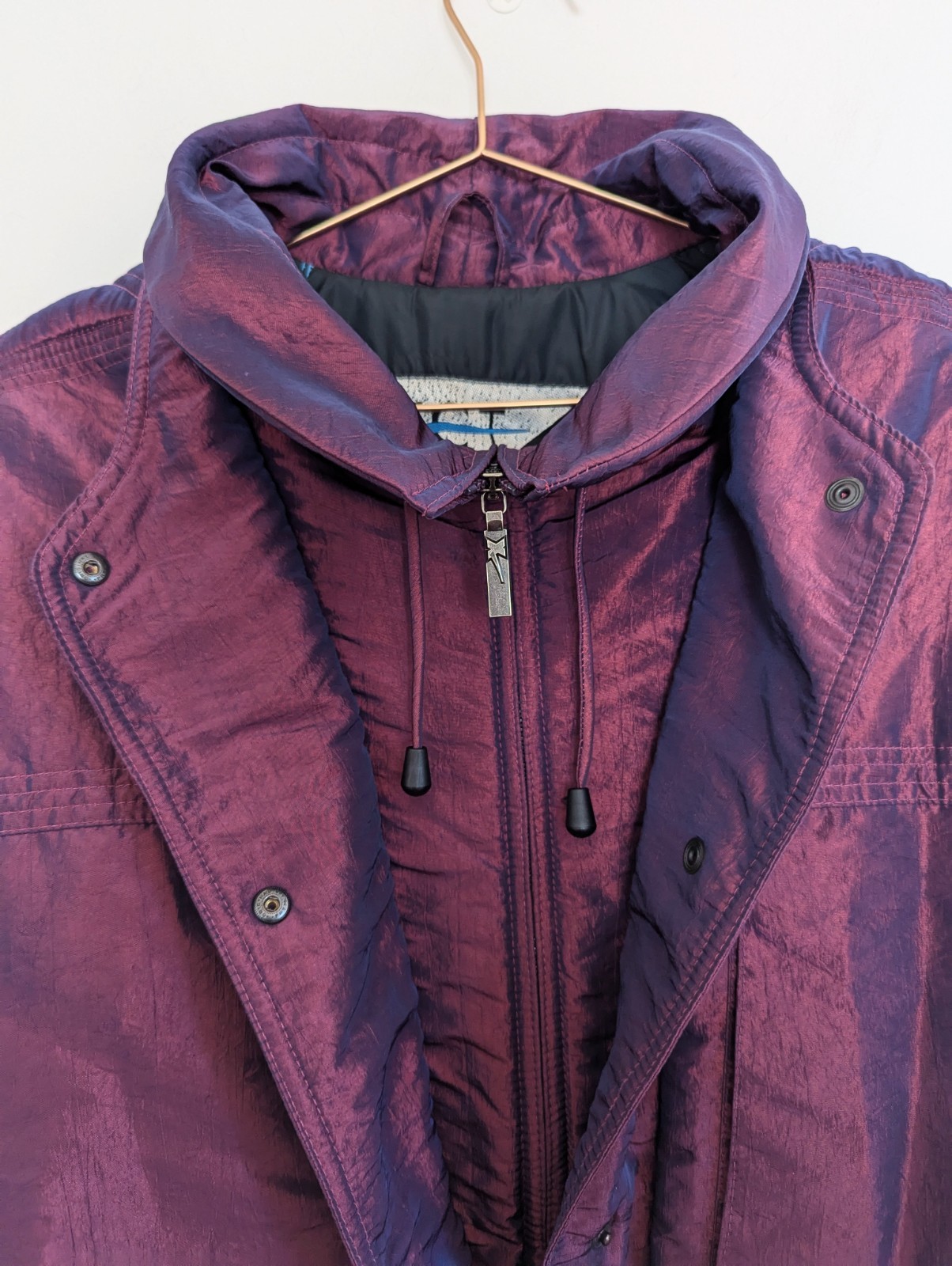 XCT Jacket Vintage Sz M-L Purple Pink Iridescent Motorcycle Y2K 80s 90s