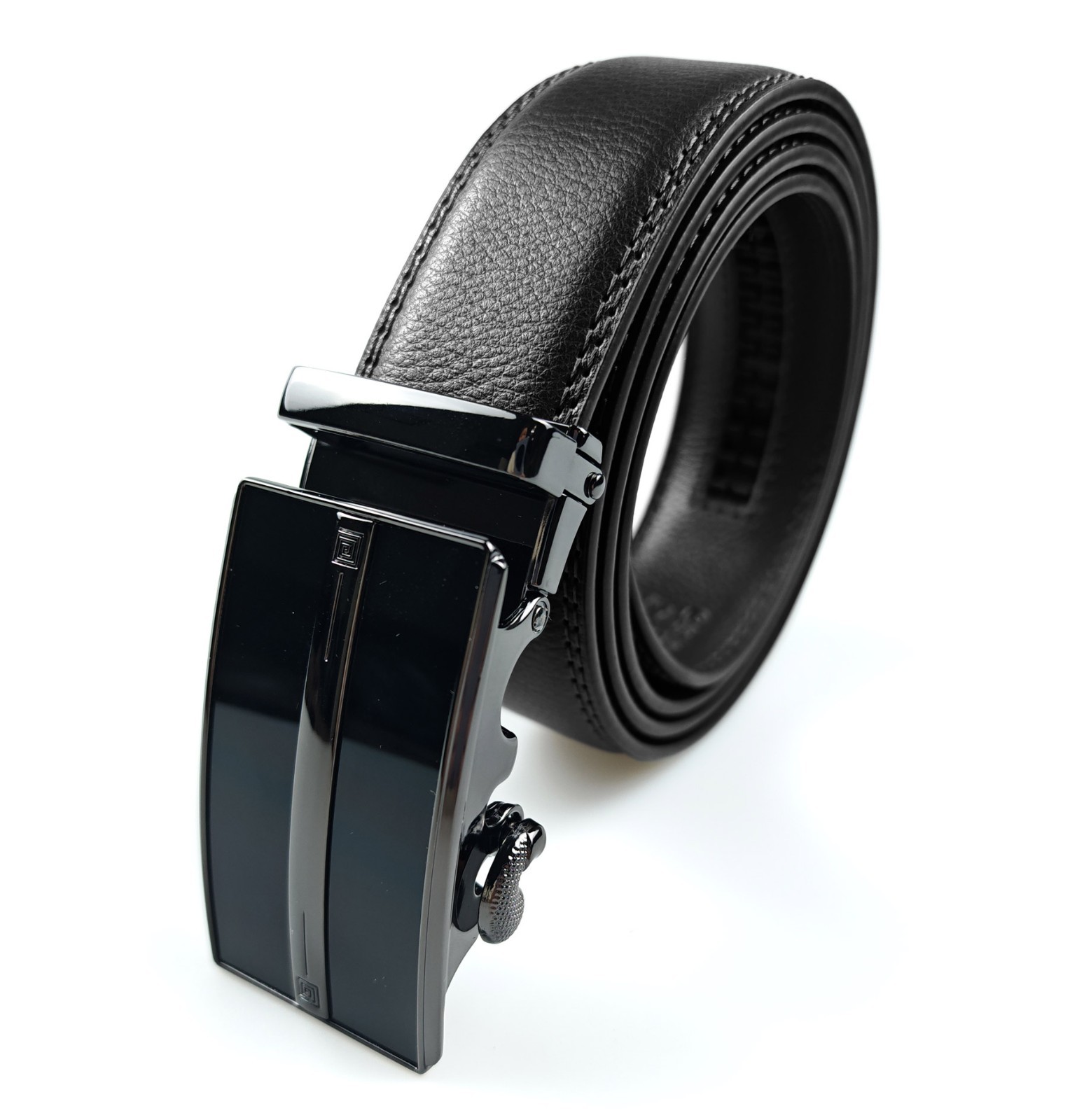 Genuine Real Leather Mens Ratchet Belt Belts For Men Adjustable Automatic Buckle
