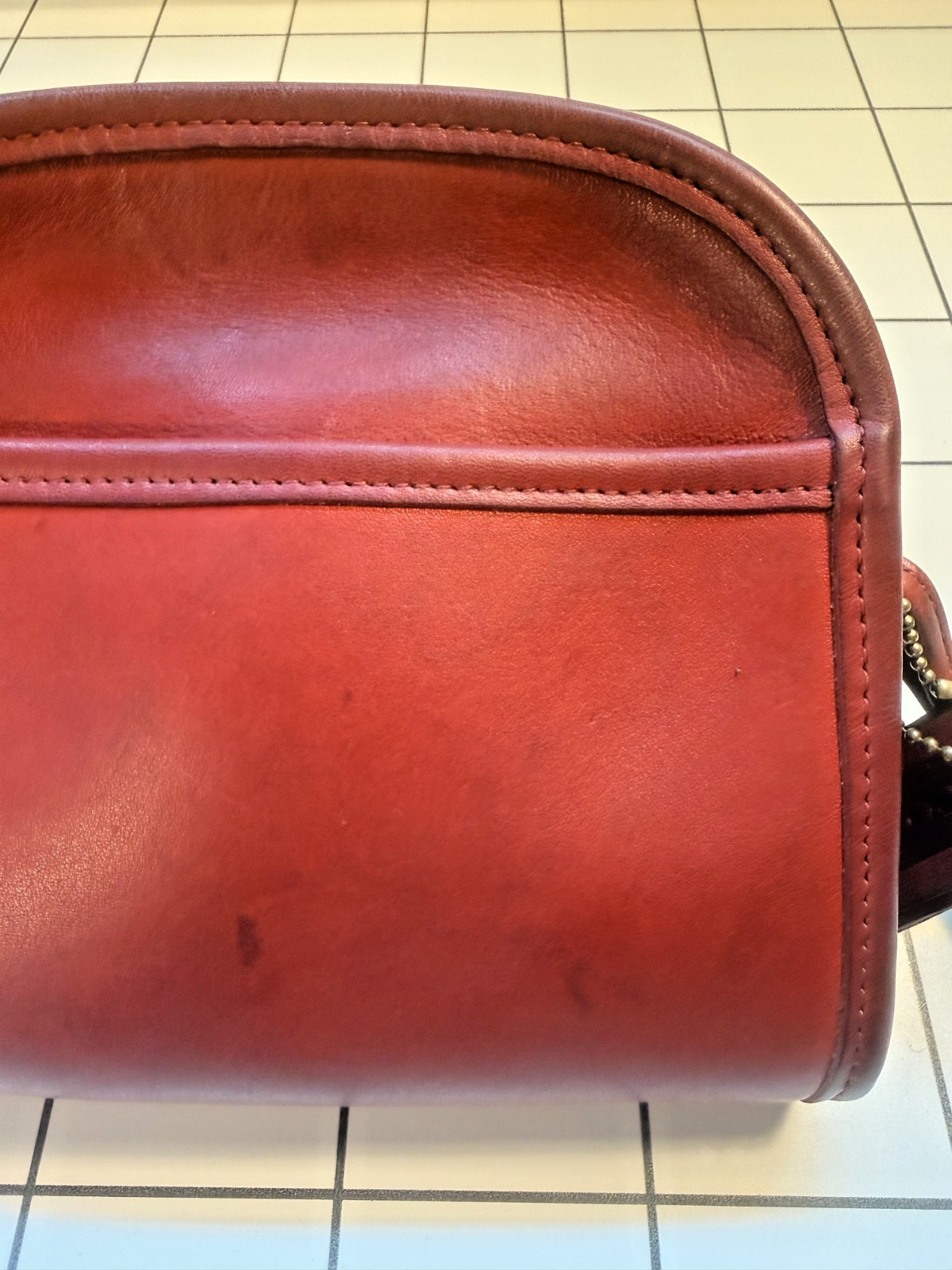 Vintage Coach 9017 Abbie Zip crossbody bag red leather 1997 – evening bag/clutch