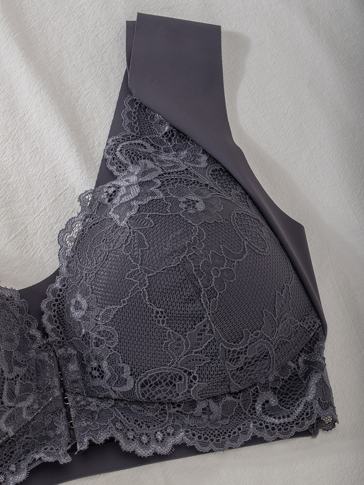 6Pcs Front Closure Lace Wireless Bra Wide Strap Comfort Support Bralette