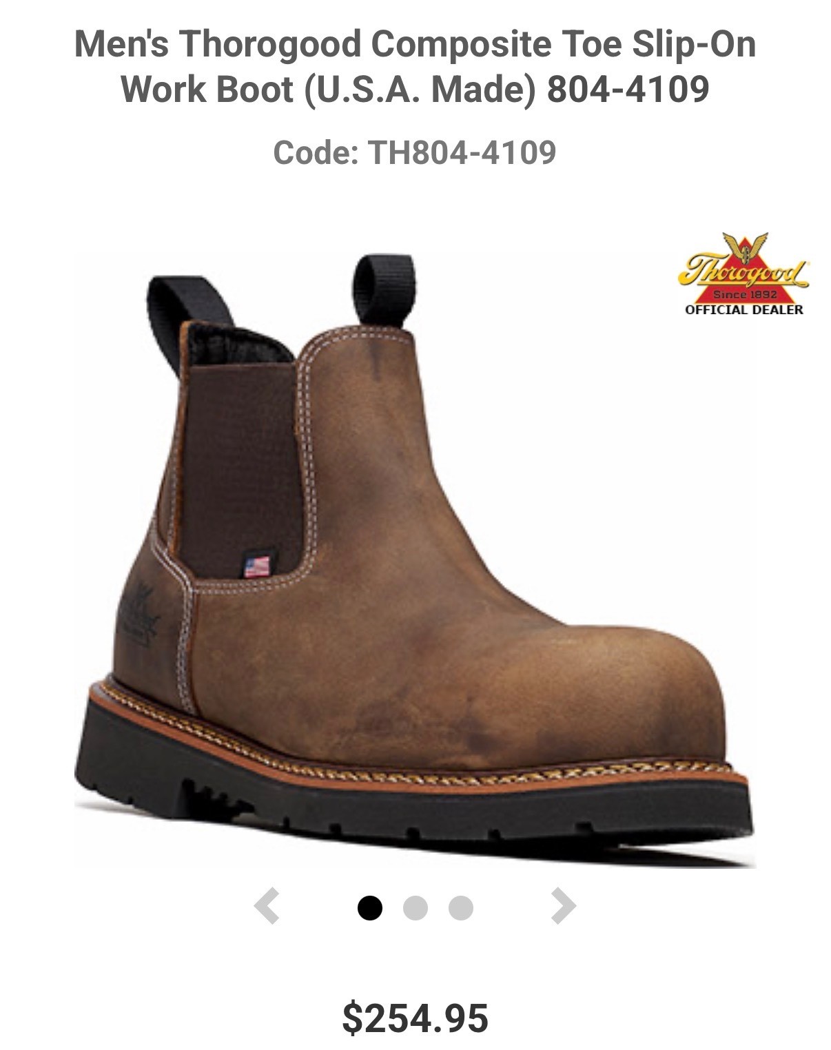 Made In USA. Thorogood Composite toe 6in work boots. Mens size 7.5 D