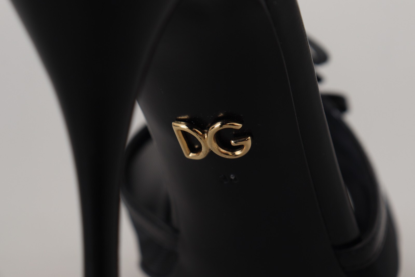 DOLCE & GABBANA Sandals Black Stiletto High Heels Shoes EU38 / US7.5 RRP 1050usd