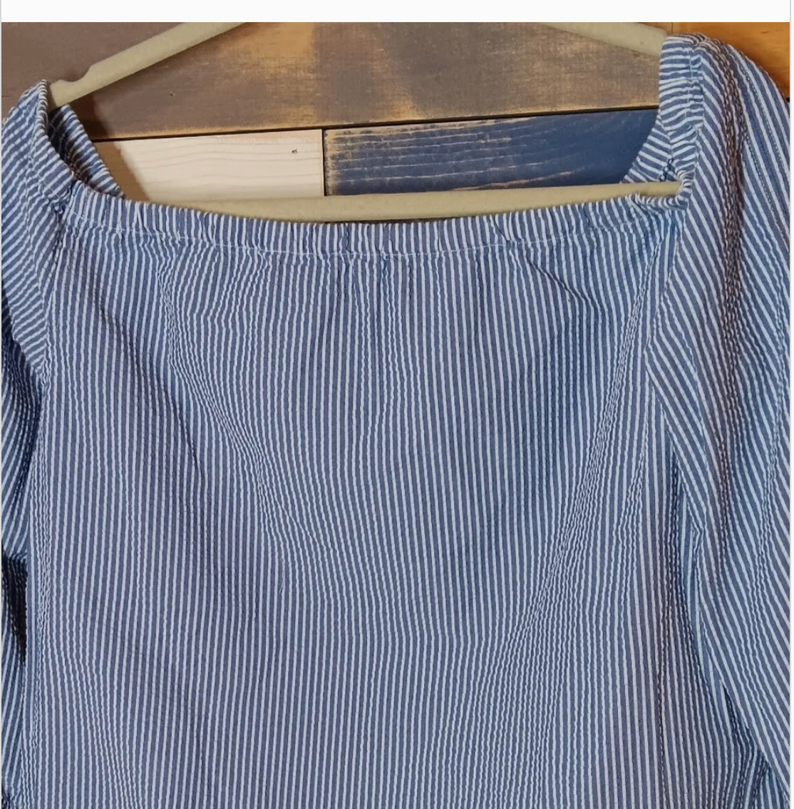 Vineyard Vines Seersucker Off The Shoulder Top 12 Preppy