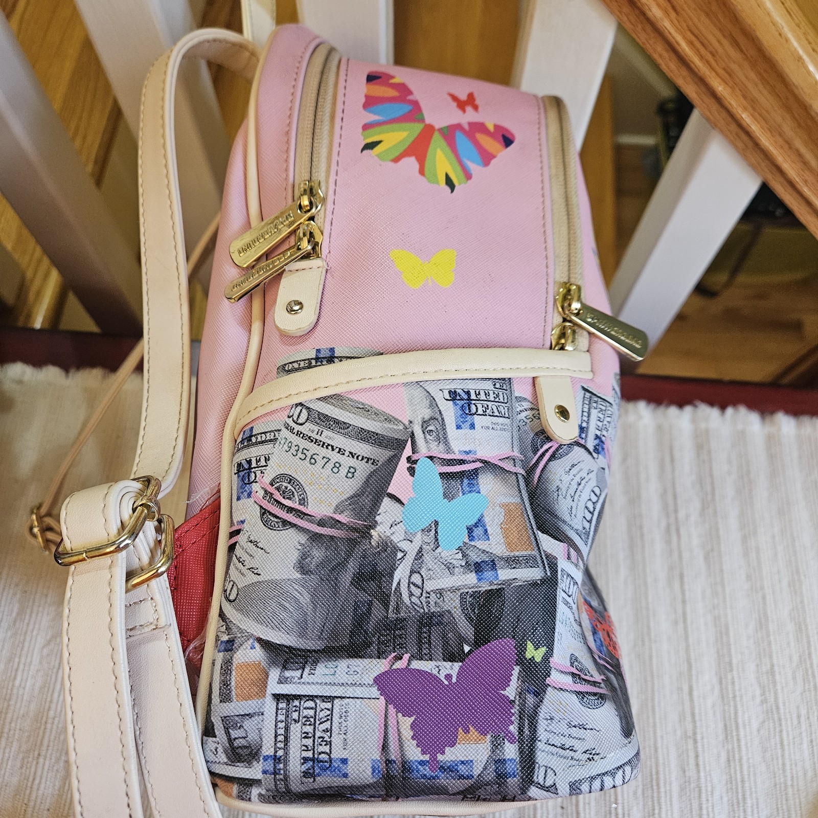 SprayGround Sutton Money Hustle Back Pack Pink Limited Edition Rare Pre-owned