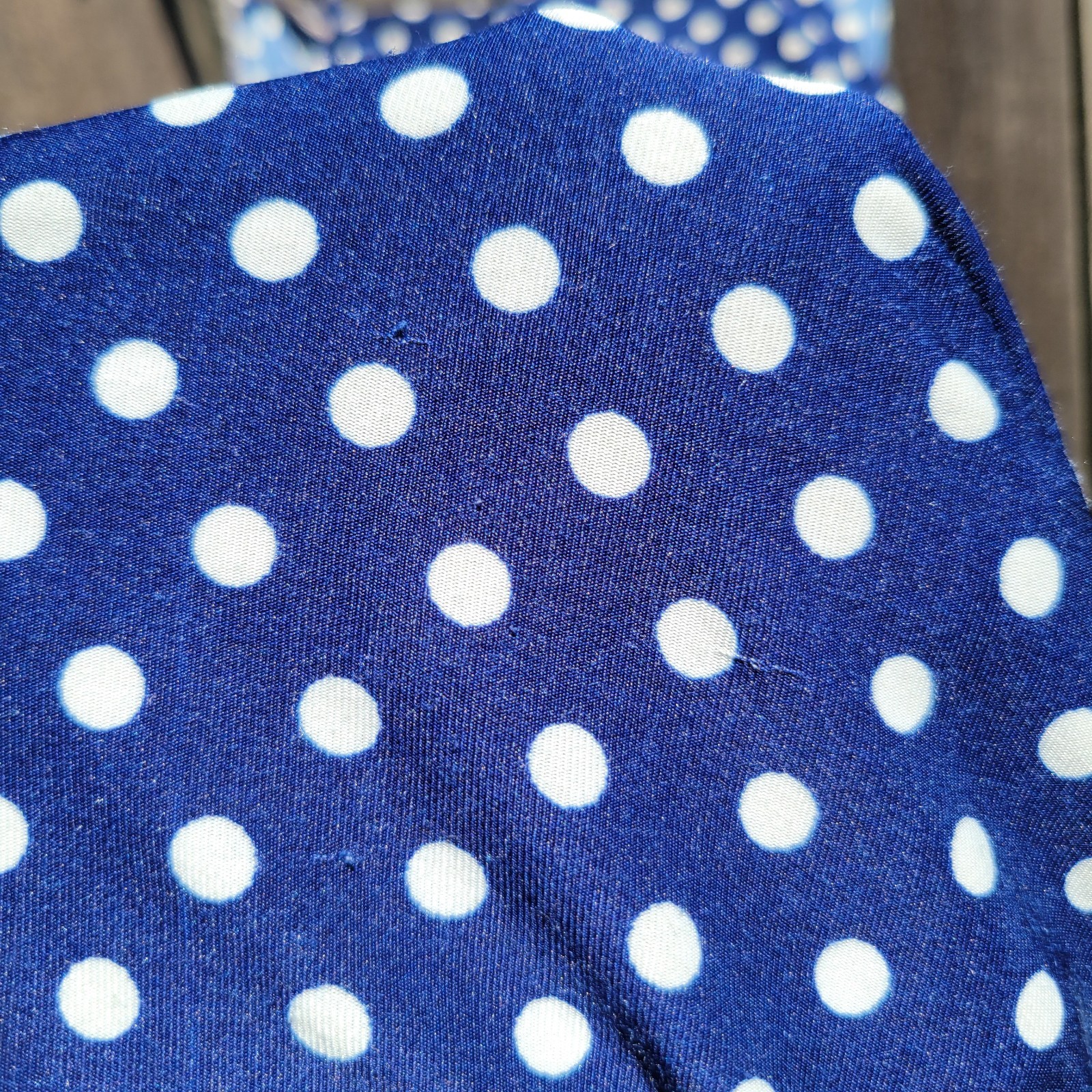 Rene Rofe Women’s Tie Robe & Cami Nightgown Set Blue w Polka Dots Sz L