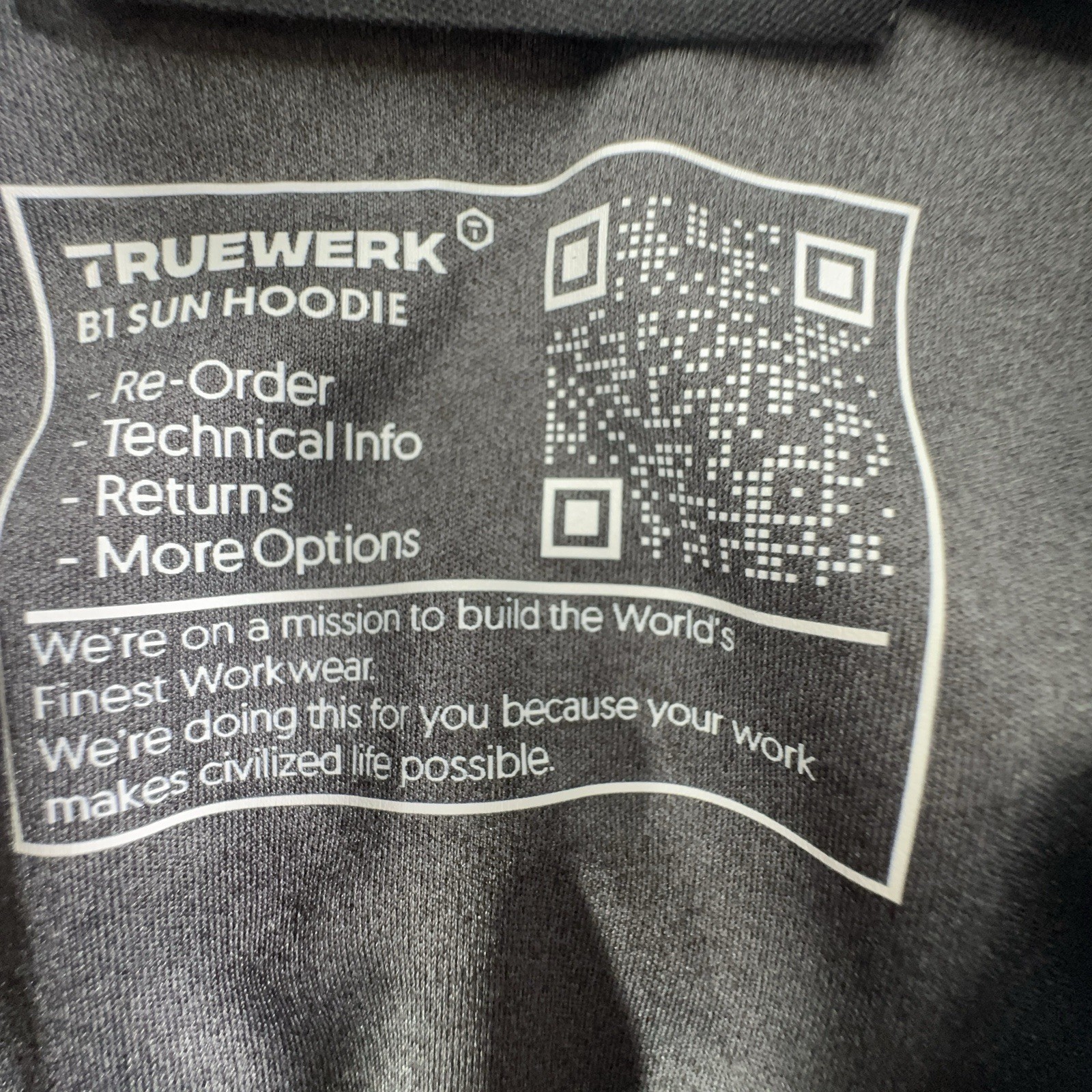 Truewerk B1 Sun Hoodie Mens Large Gray Lightweight Performance Pullover