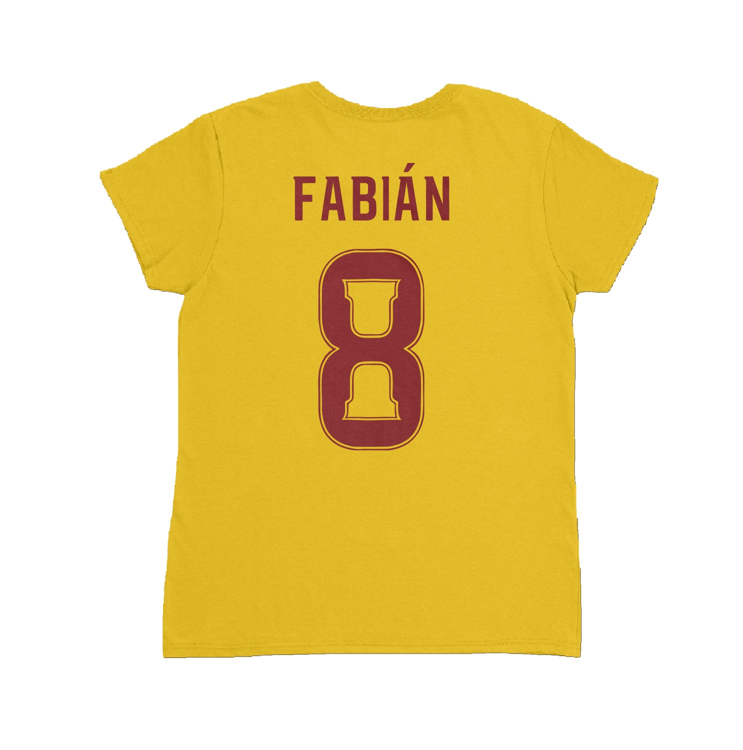 Spain Soccer Pride Fabian 8 Two-Sided Tribute Ladies’ Crewneck T-Shirt