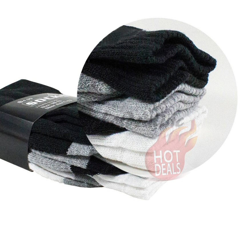 3/6/12 Pairs Men Sport Athletic Thick Cotton Ankle Low Cut Socks Size:9-11/10-13