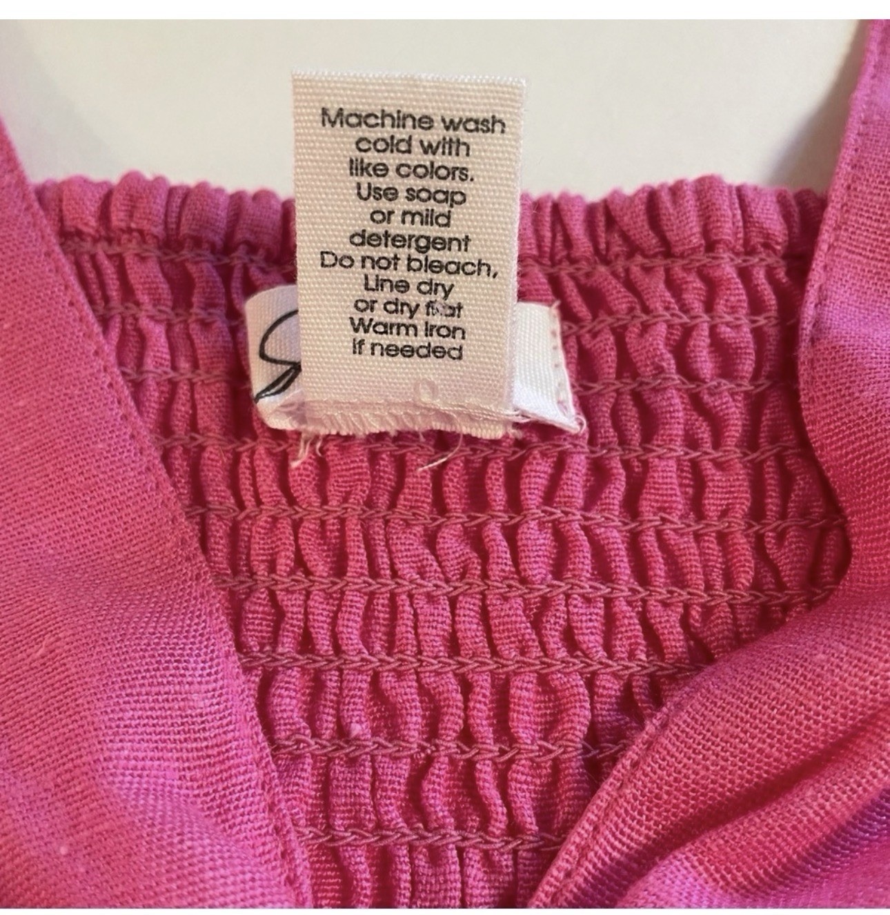 Japna Pink Twist Front Crop Top Size XS Boho Flutter Sleeve Smocked Back