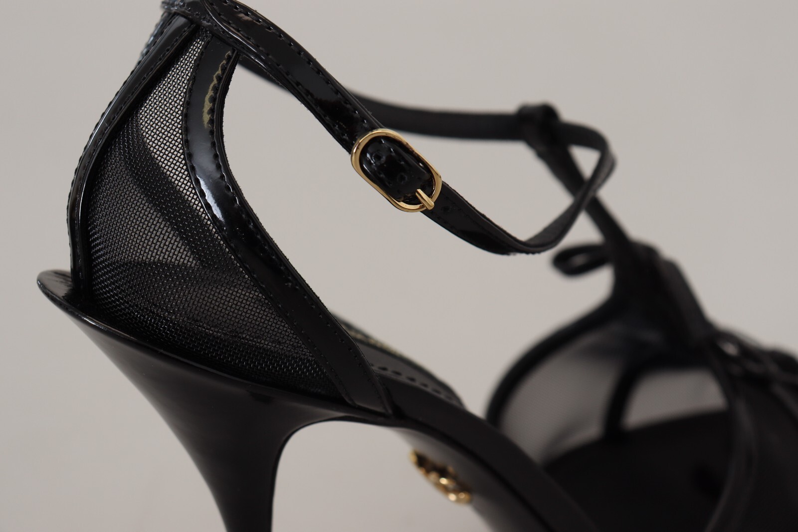 DOLCE & GABBANA Sandals Black Stiletto High Heels Shoes EU38 / US7.5 RRP 1050usd