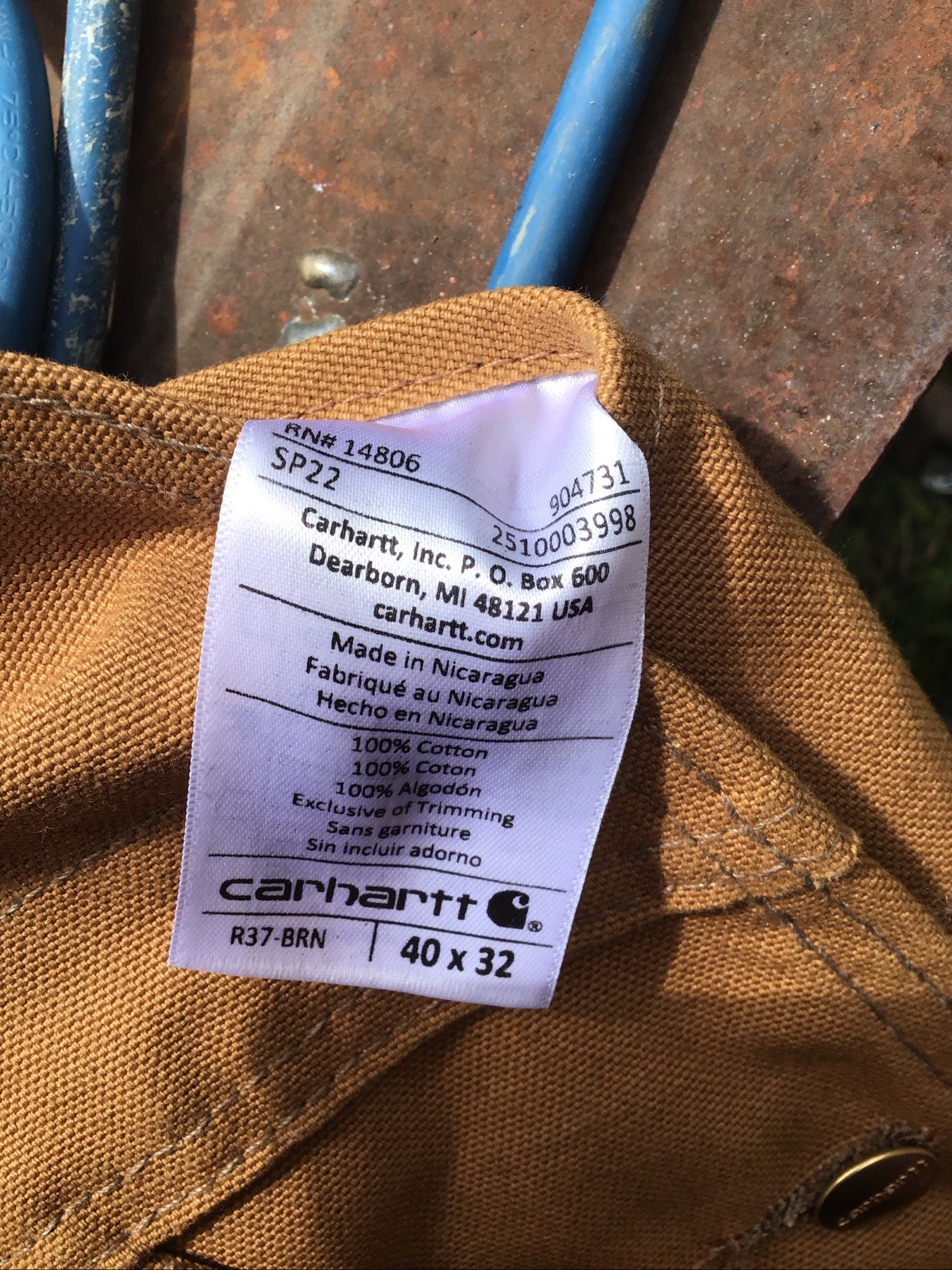 Carhartt R37 BRN Duck Zip to Thigh Bib Overalls Unlined Size 40 X 32 NEW NOS