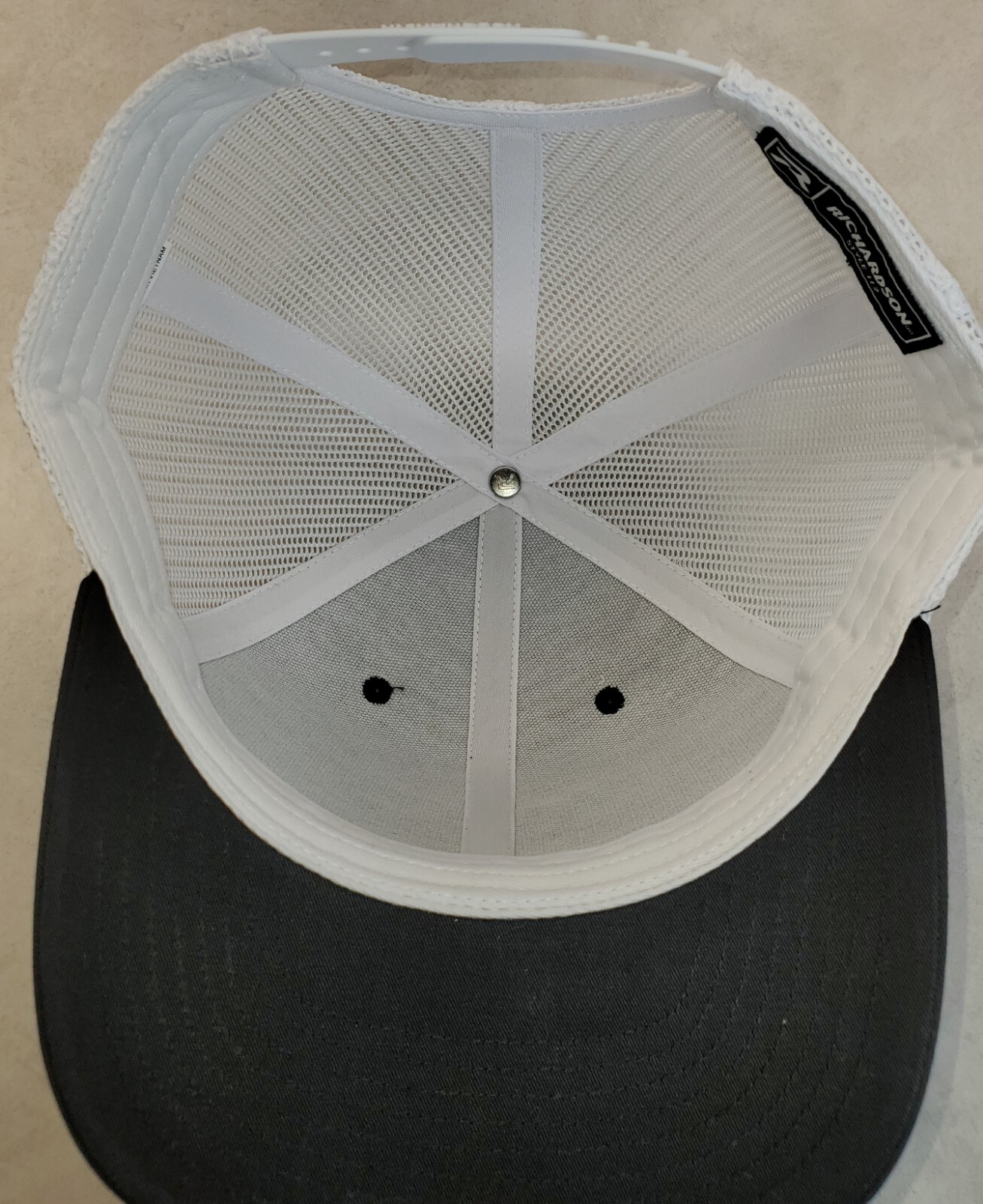 HOOSIER RACING TIRE Patch on Richardson 112 Trucker Hat Snapback Black/White