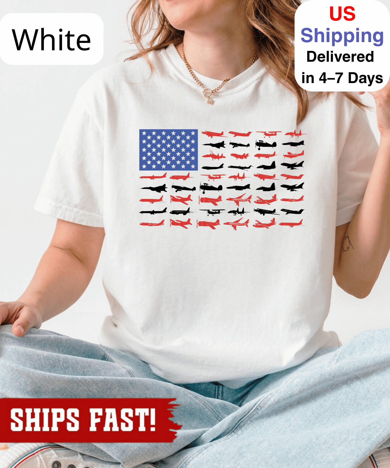 American Flag Airplanes Shirt: Patriotic Aviation Gift, 4th Of July Tee, Indepen